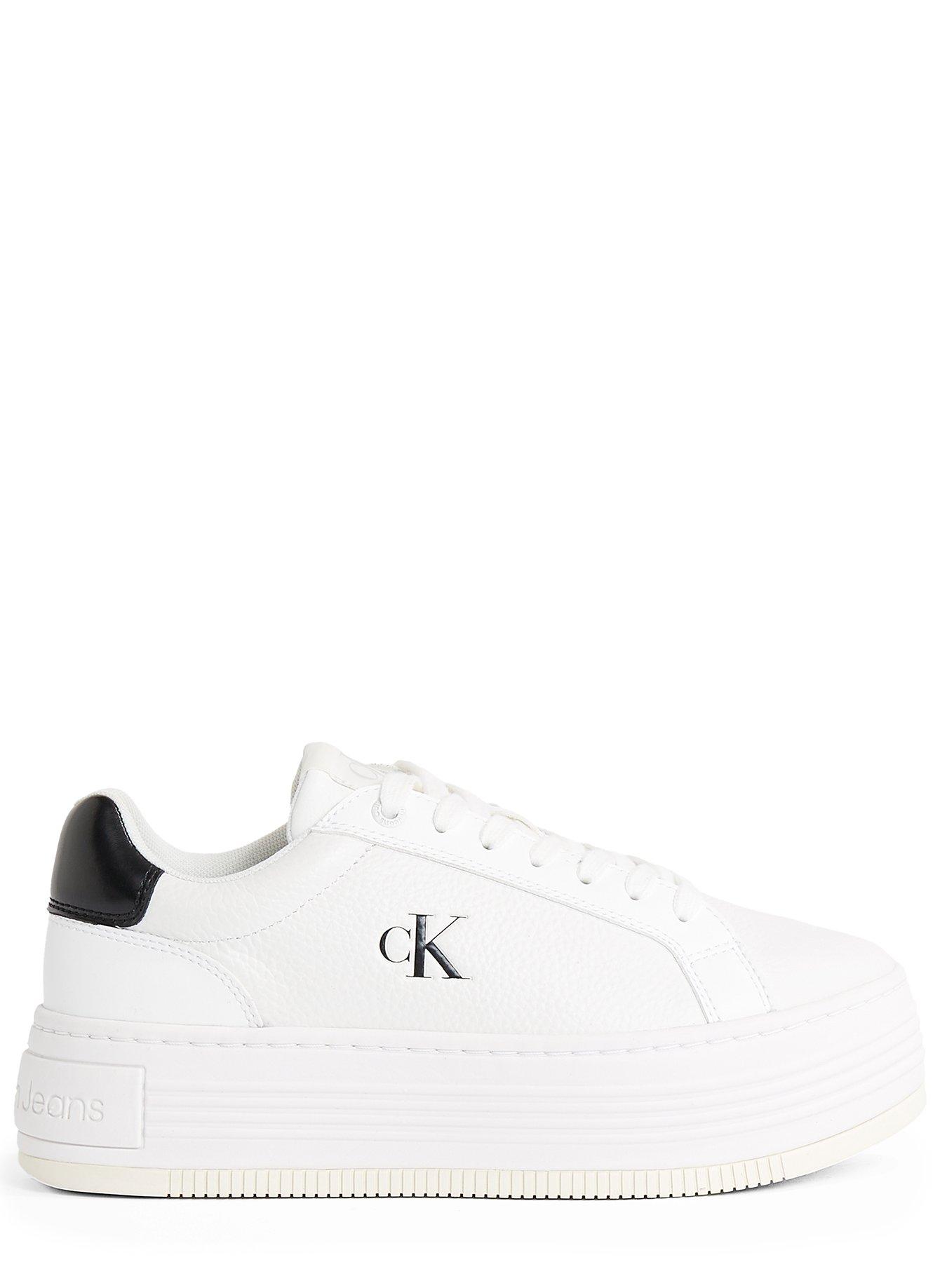  image of calvin-klein-jeans-bold-flatform-trainers-white