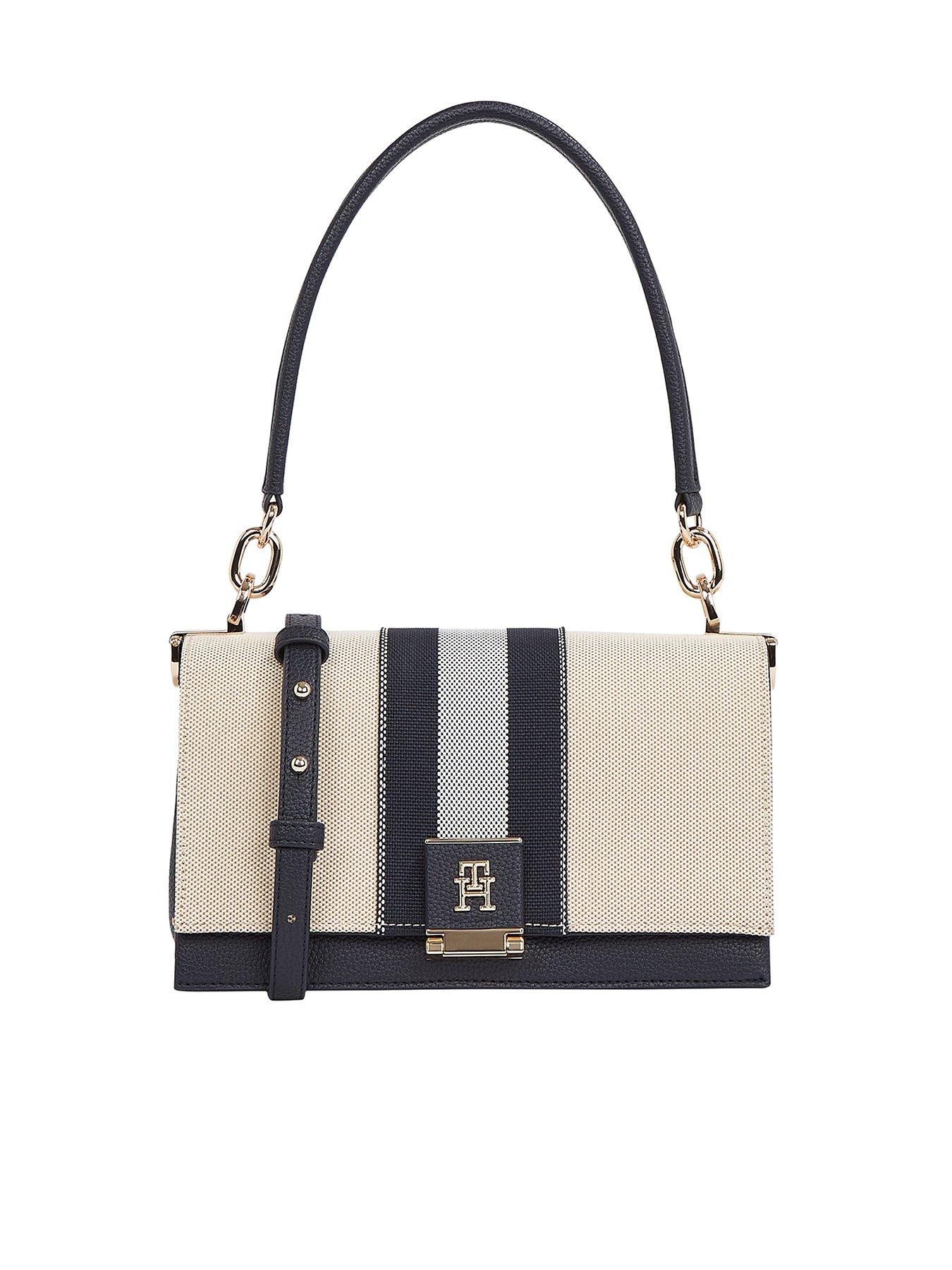 image of tommy-hilfiger-logo-flap-canvas-crossover-bag-creamnavy