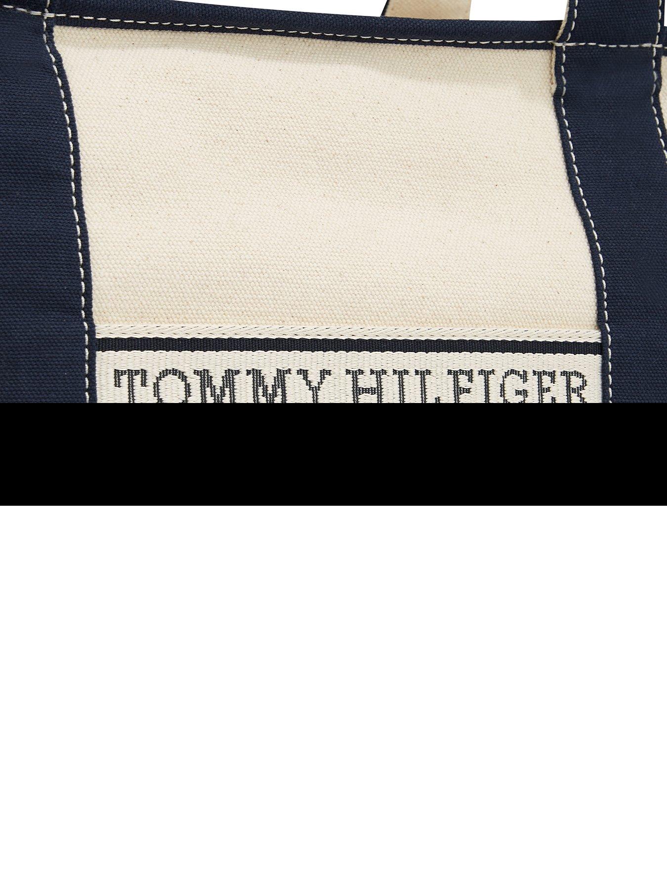  image of tommy-hilfiger-logo-summer-canvas-tote-navy