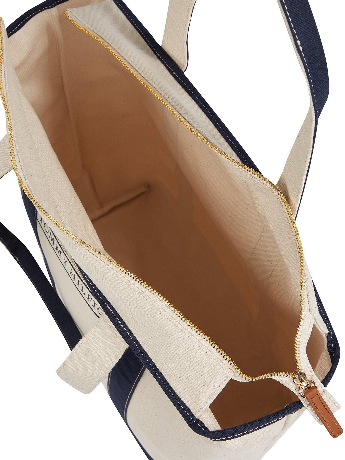  image of tommy-hilfiger-logo-summer-canvas-tote-navy
