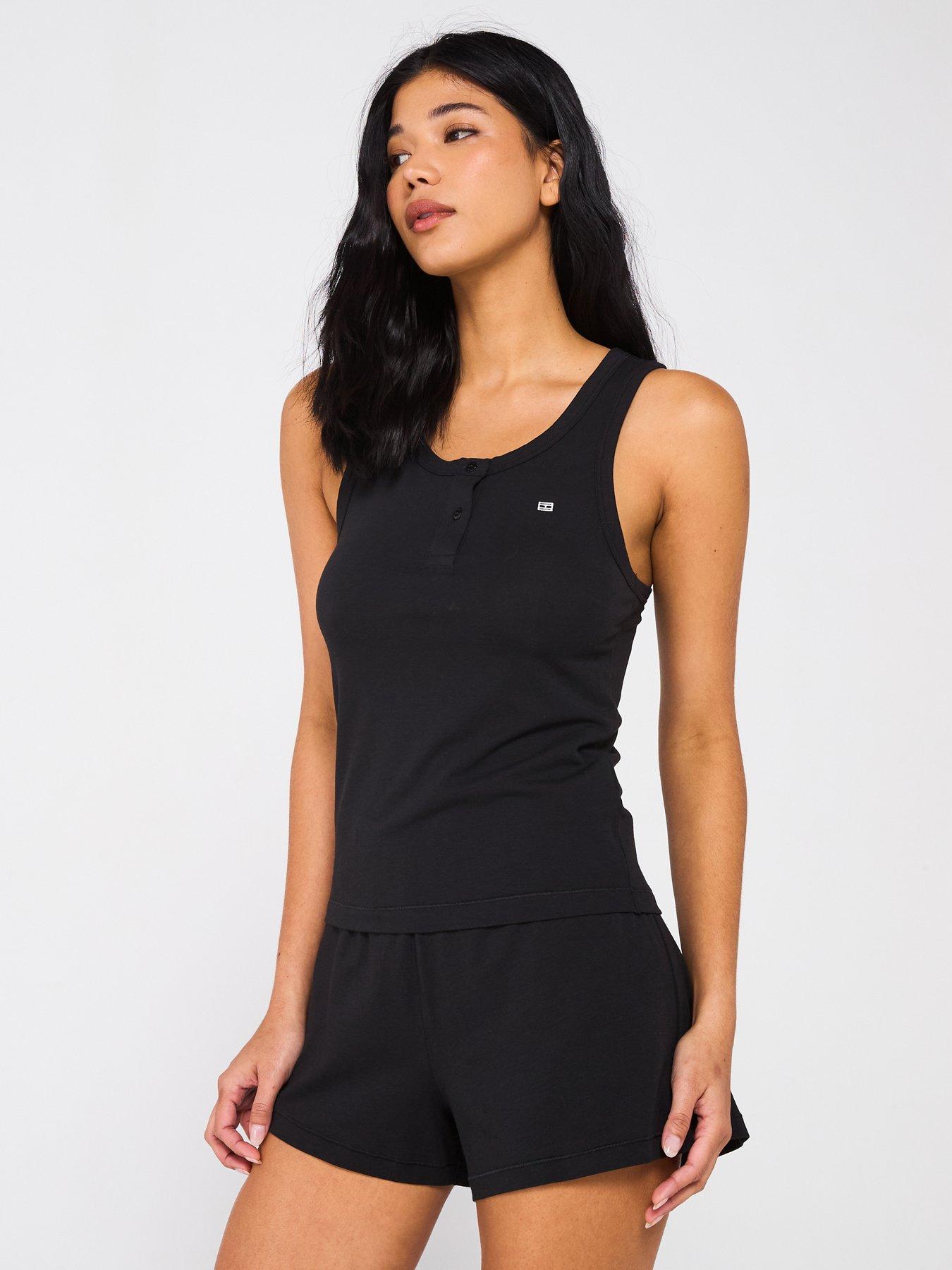  image of tommy-hilfiger-modal-tank-top-short-pyjama-set-black