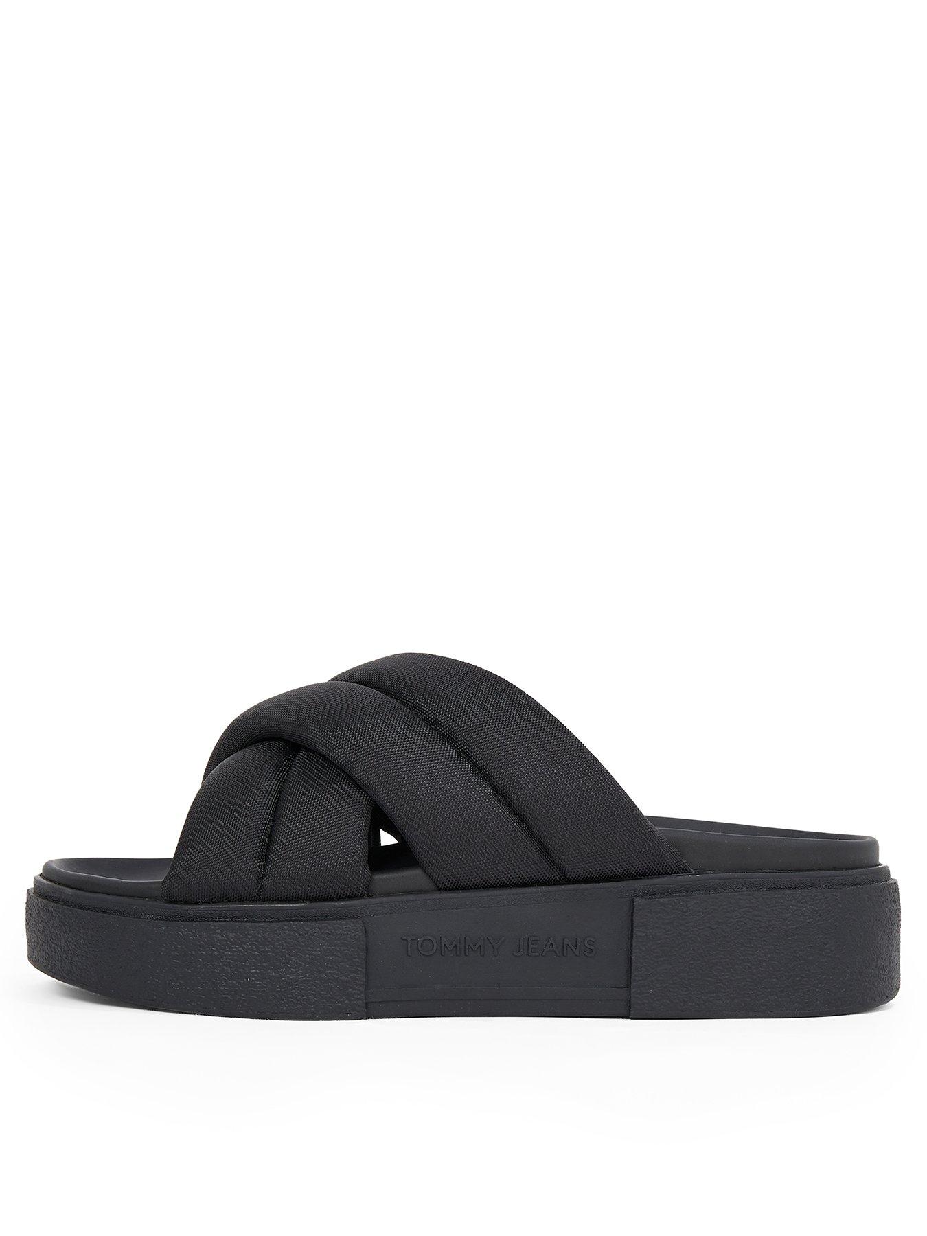 undefined Crossover Flatform Sandal - Black