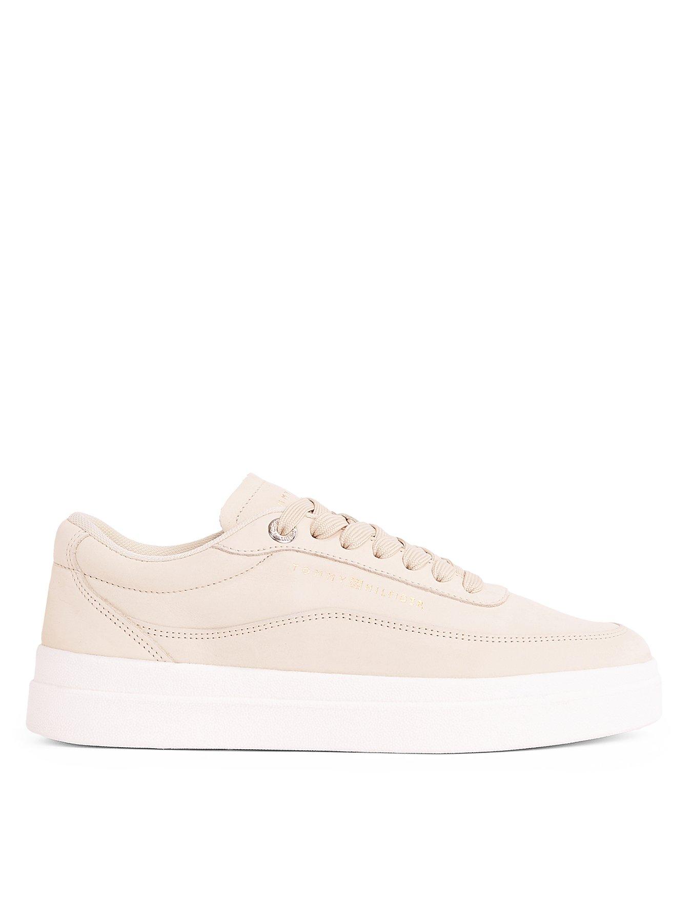  image of tommy-hilfiger-nubuck-modern-court-trainers-beige