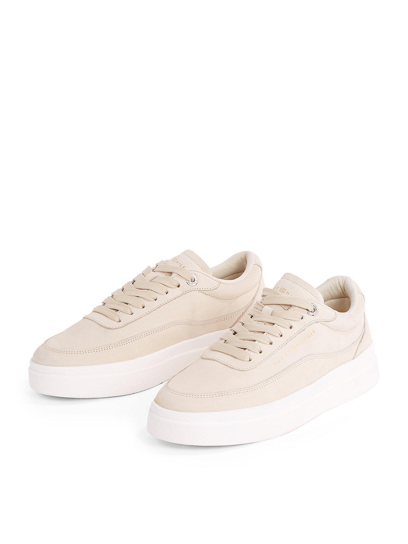  image of tommy-hilfiger-nubuck-modern-court-trainers-beige