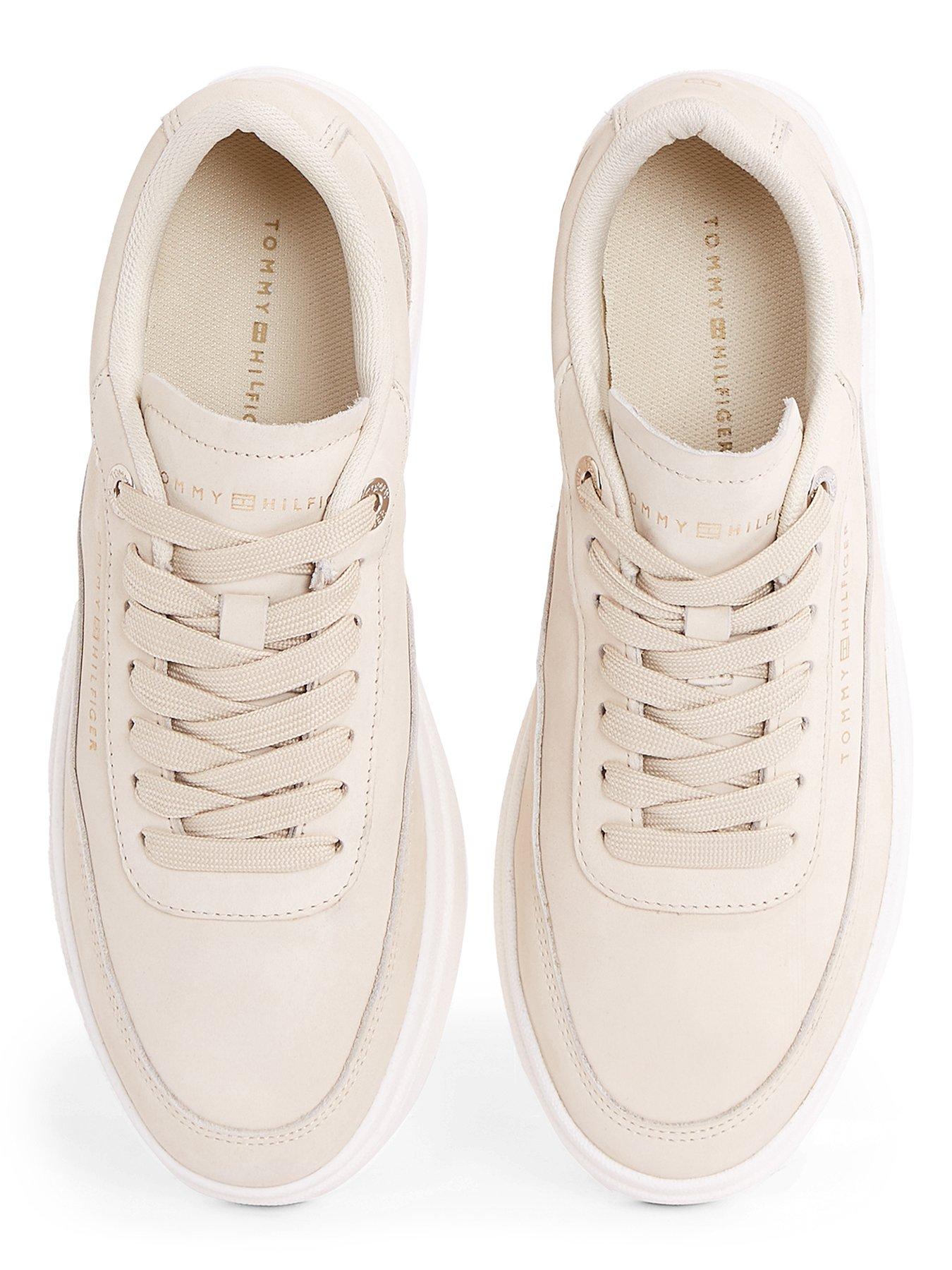  image of tommy-hilfiger-nubuck-modern-court-trainers-beige