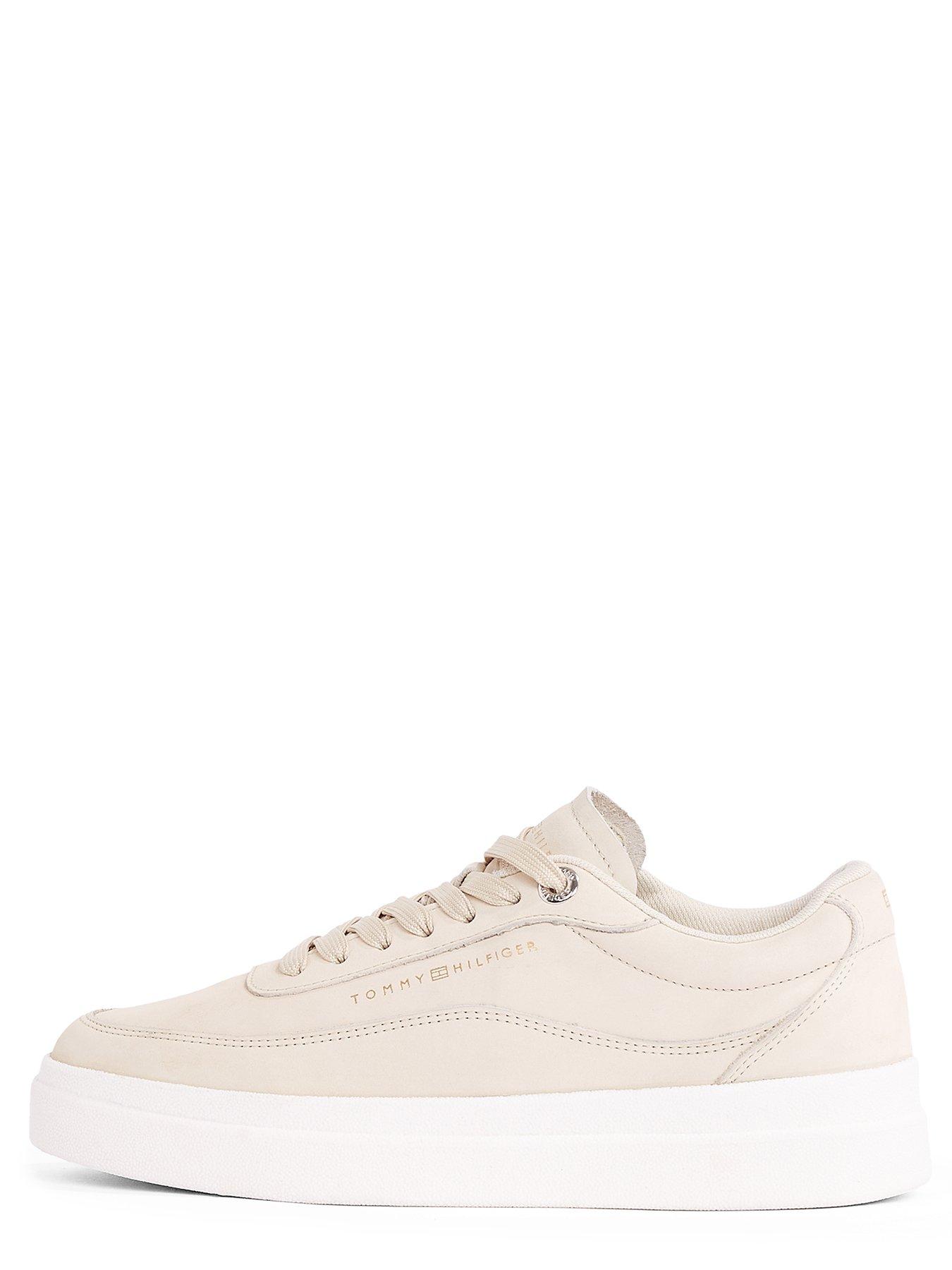  image of tommy-hilfiger-nubuck-modern-court-trainers-beige