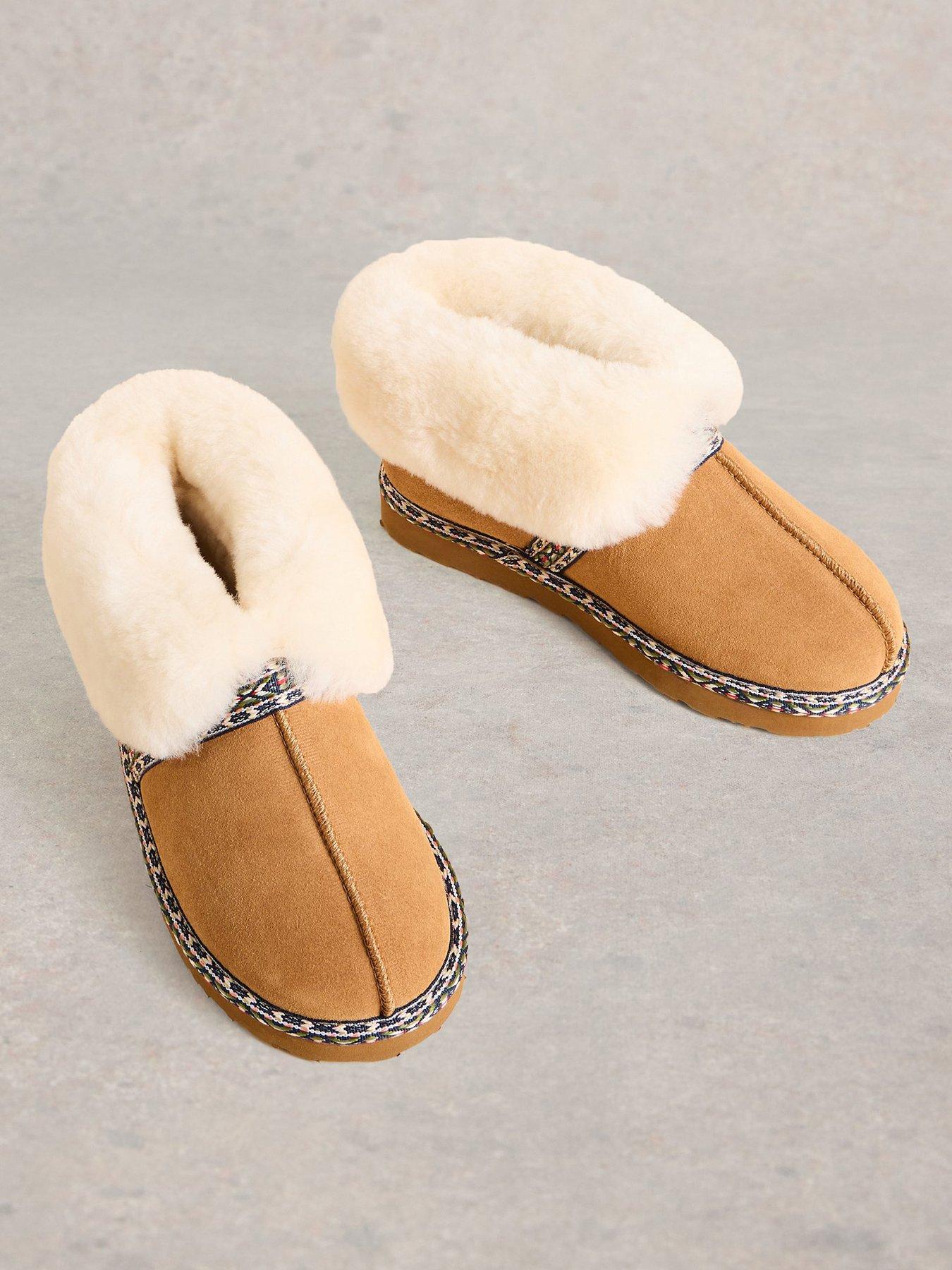  image of white-stuff-suede-shearling-slipper-boots-brown