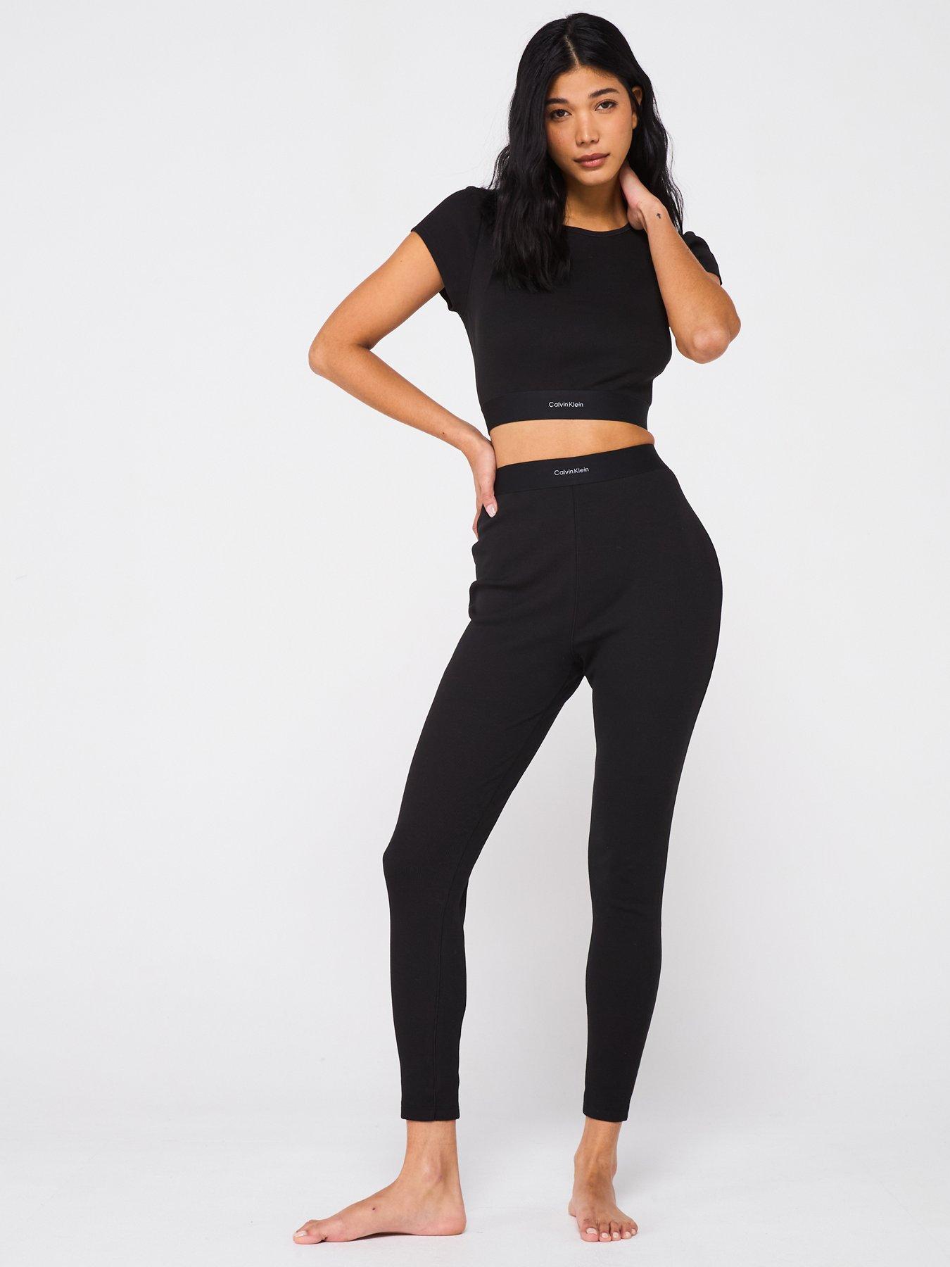  image of calvin-klein-cotton-stretch-ribbed-crop-t-shirt-black