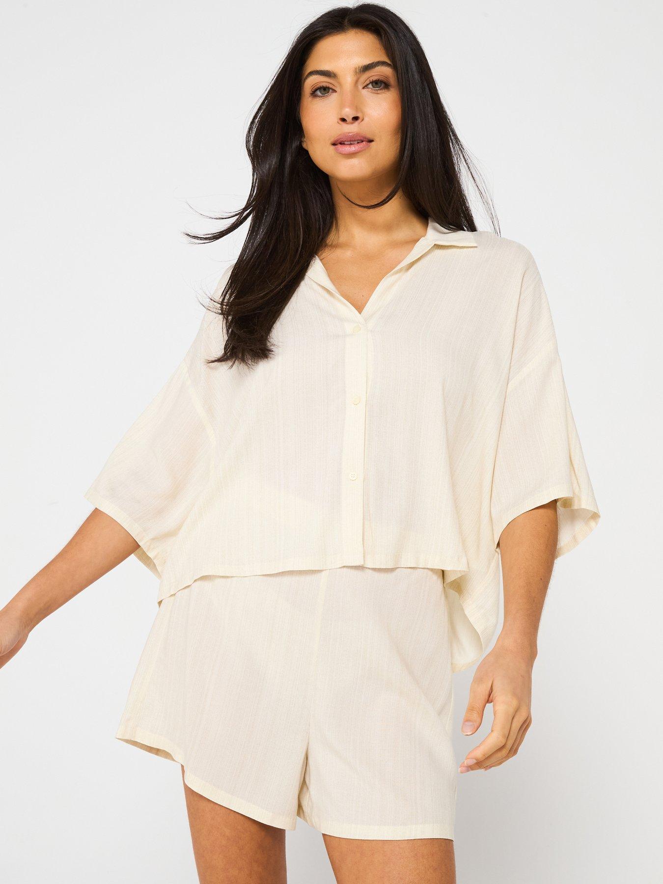 undefined Short Sleeve Short Pyjama Set - Beige