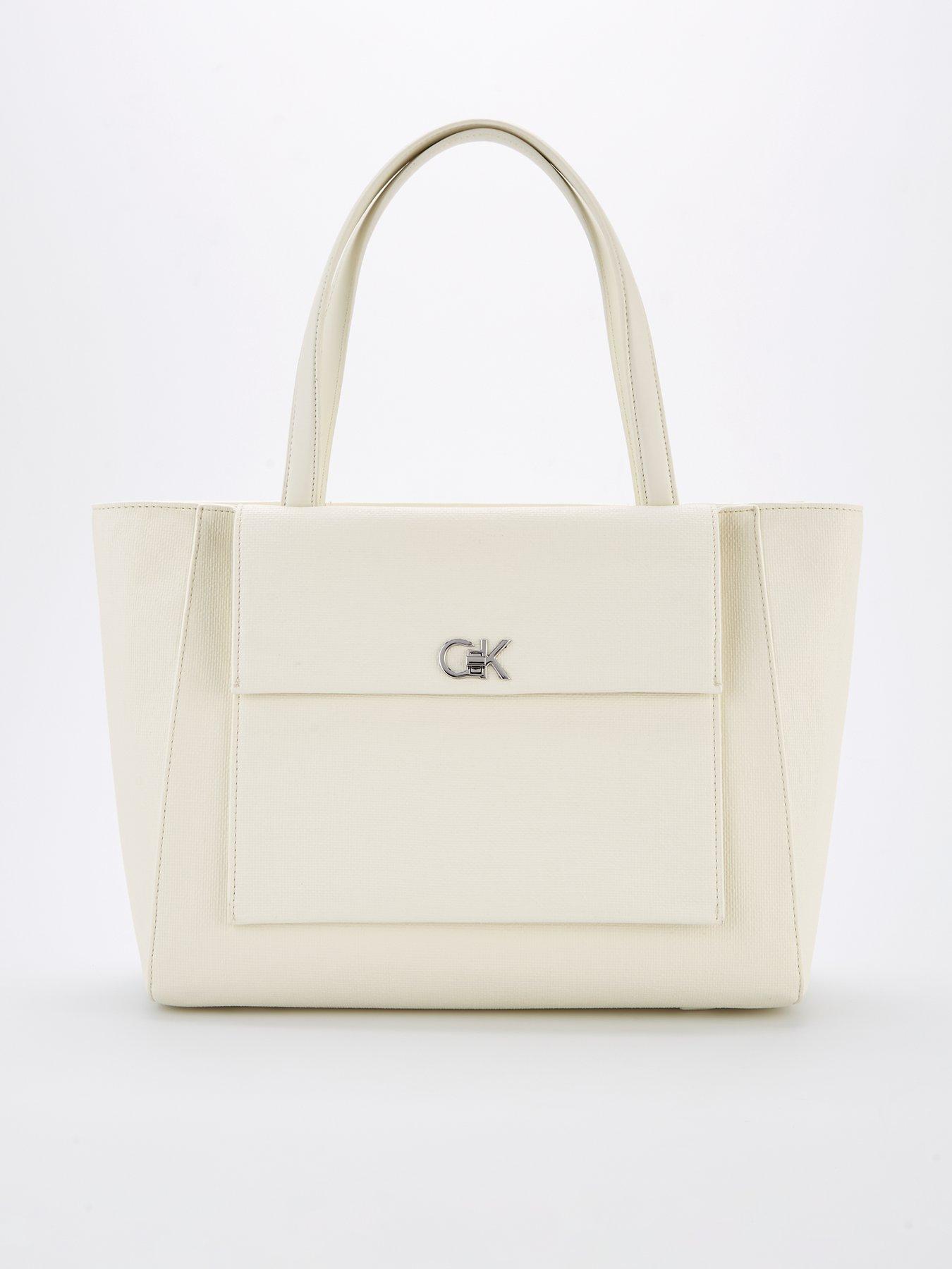Calvin Klein Medium Shopper Tote Bag - White