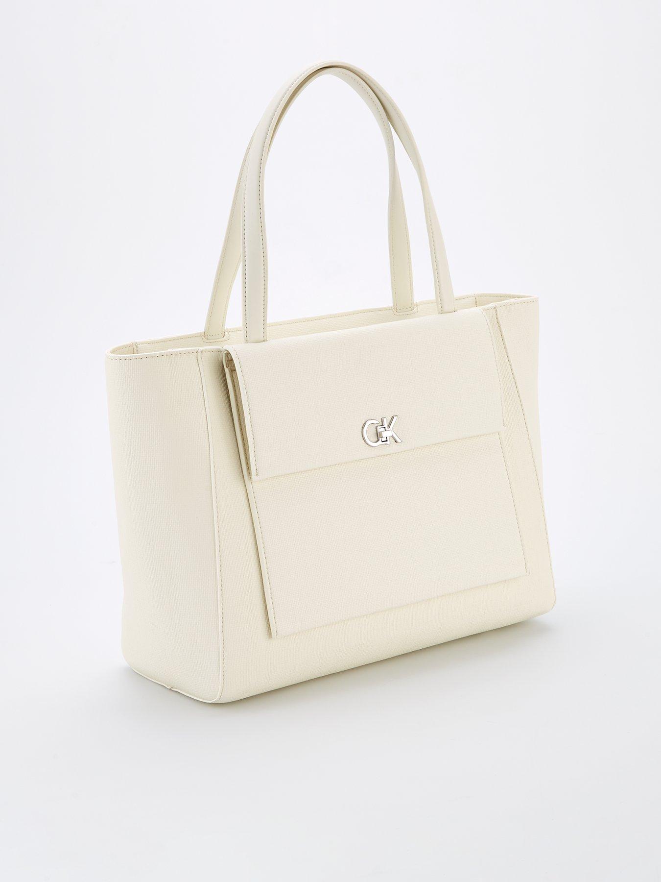 back image of calvin-klein-medium-shopper-tote-bag-white