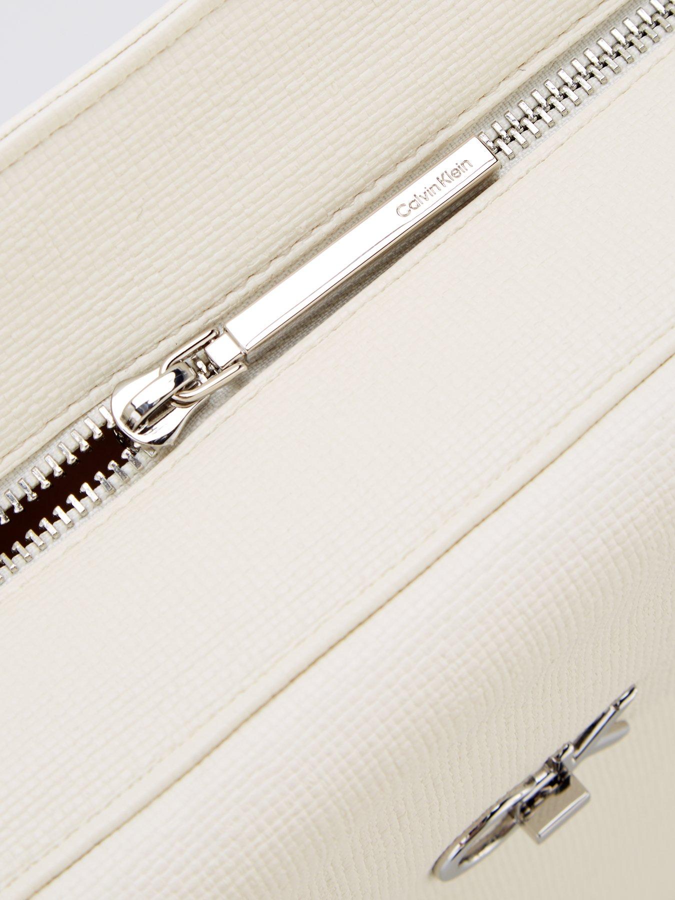  image of calvin-klein-medium-shopper-tote-bag-white