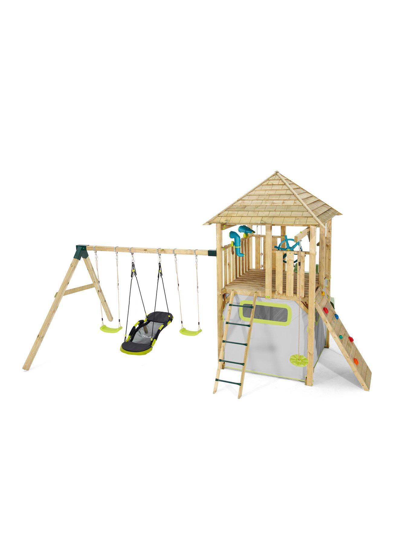 Image 2 of 8 of Plum Warthog Wooden Climbing Frame Playcentre