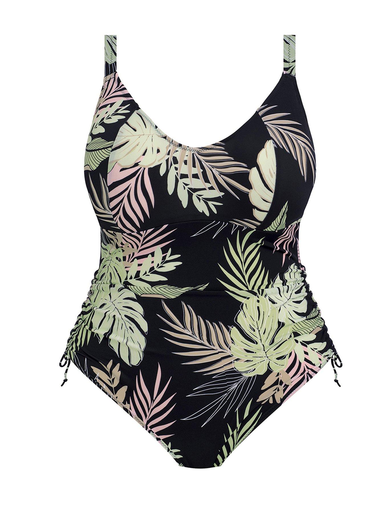  image of elomi-tropical-retreat-non-wired-swimsuit-multi