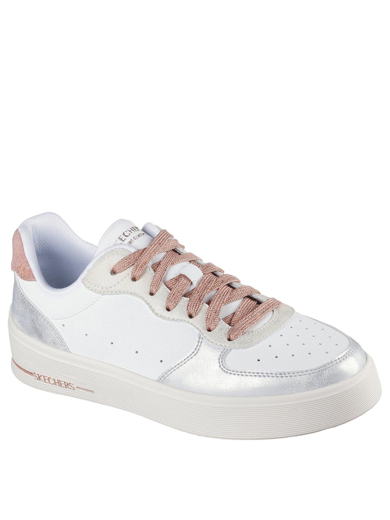  image of skechers-hiland-soft-metals-trainer-whitemulti