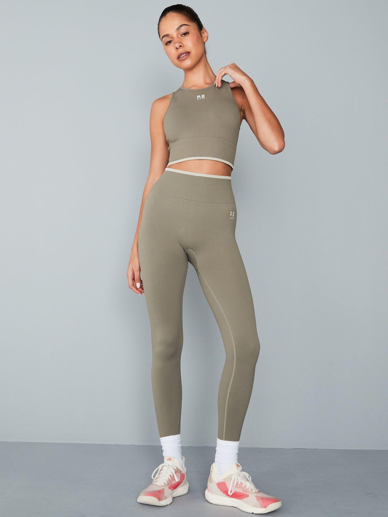  image of pe-nation-womens-training-restore-seamless-tank-khaki