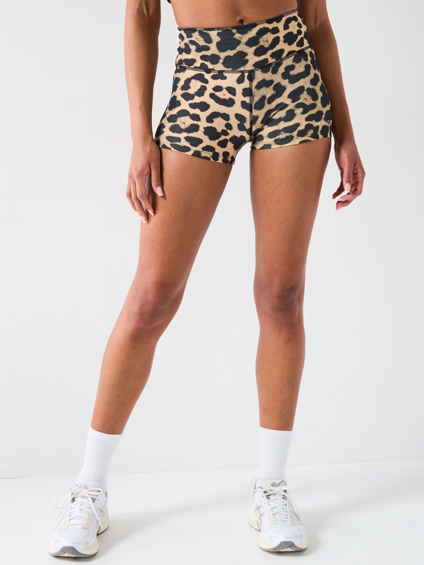  image of pe-nation-womens-training-stellar-5inch-bike-shorts-leopard-print