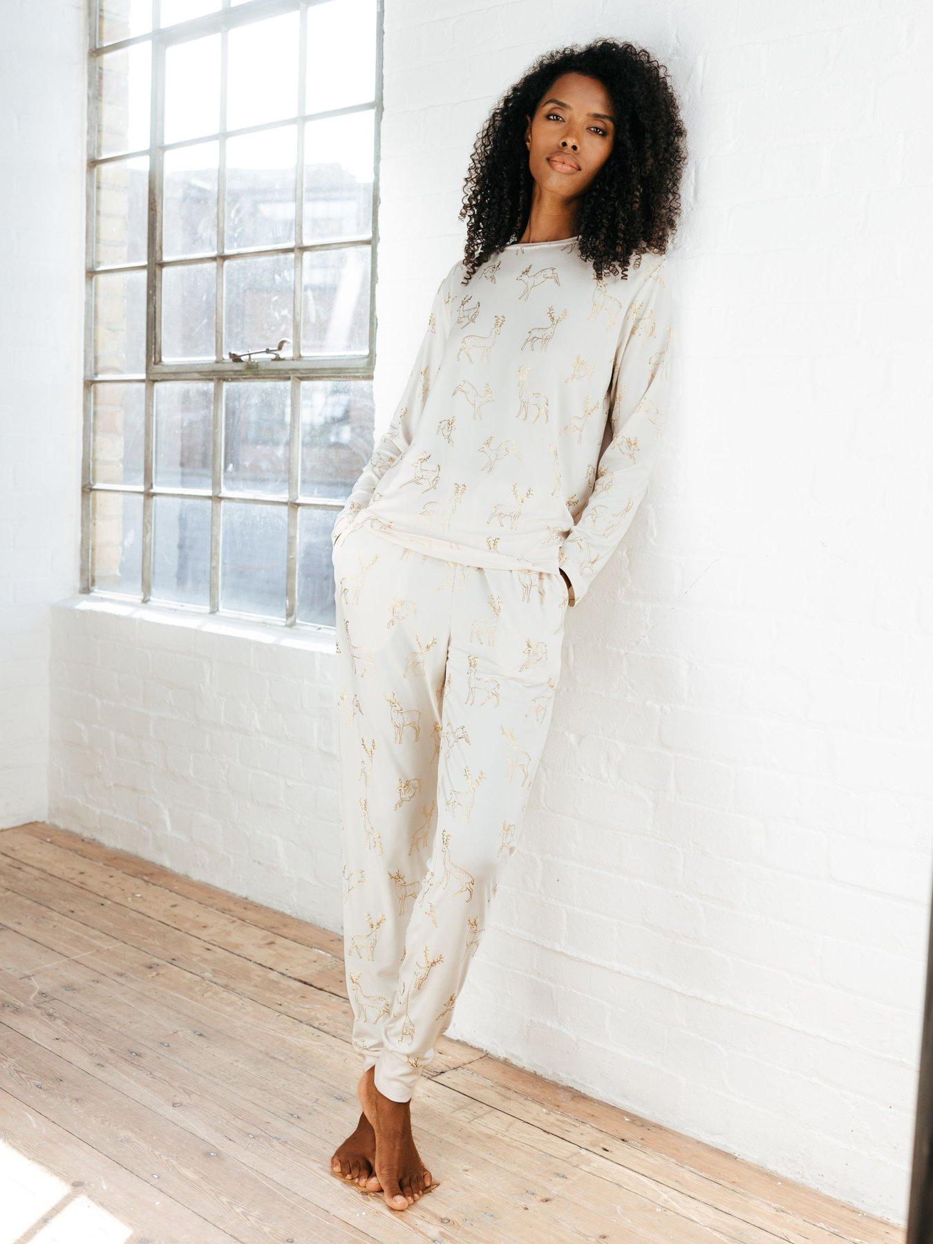 undefined Long Sleeve Crew Neck Set - Poly - Off White