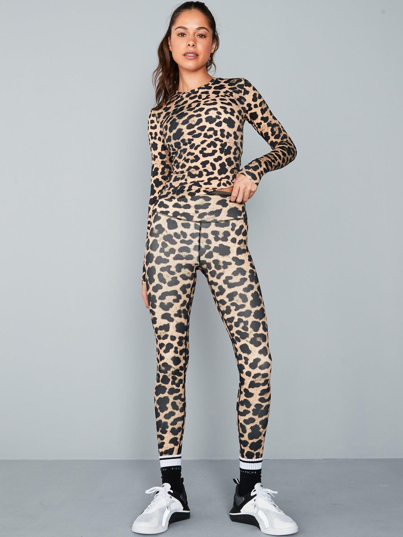 image of pe-nation-womens-training-foundation-long-sleeve-top-leopard-print