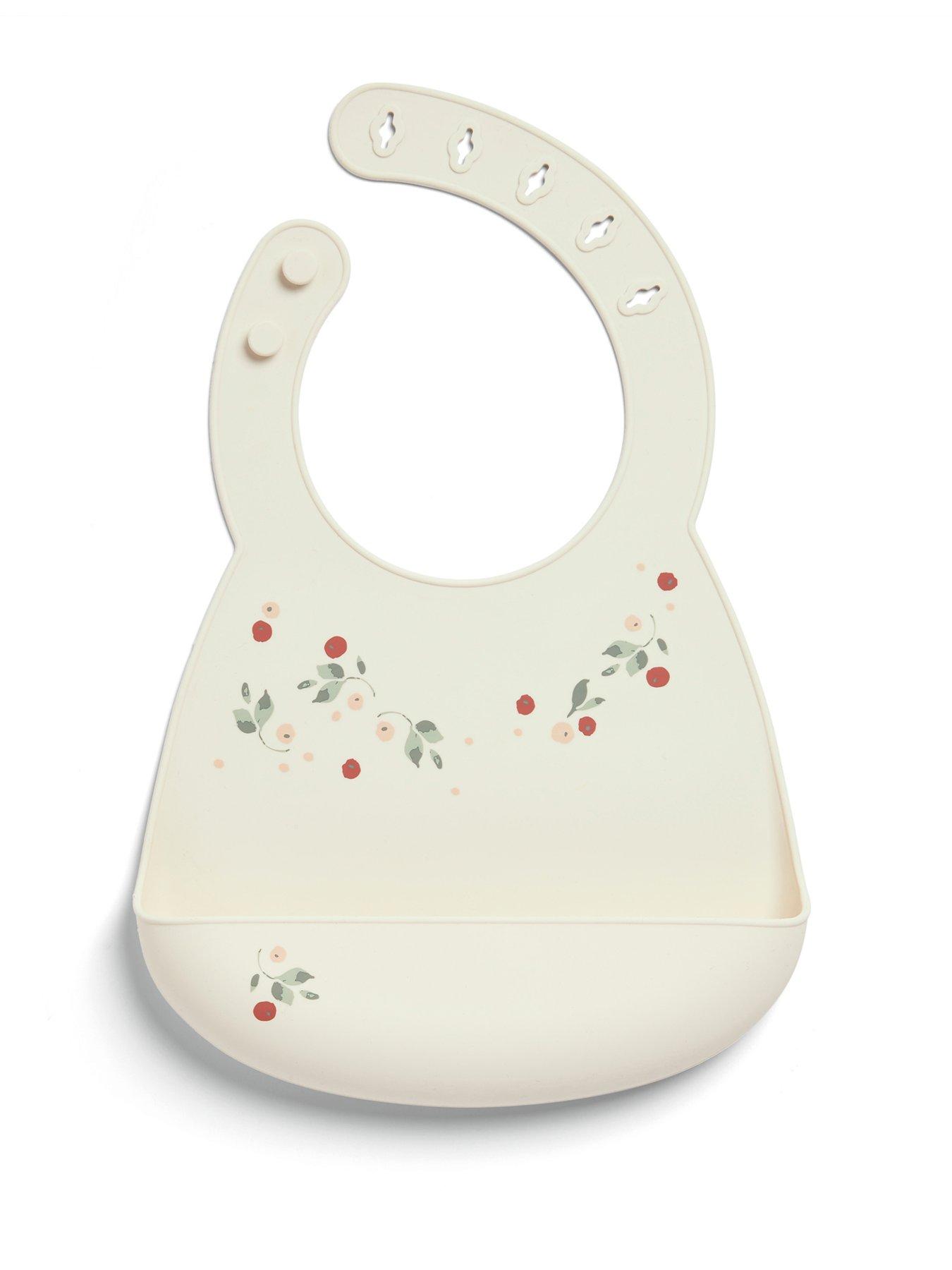 Image 4 of 6 of Mamas & Papas 2 Pack Silicone Bibs - Floral Berry