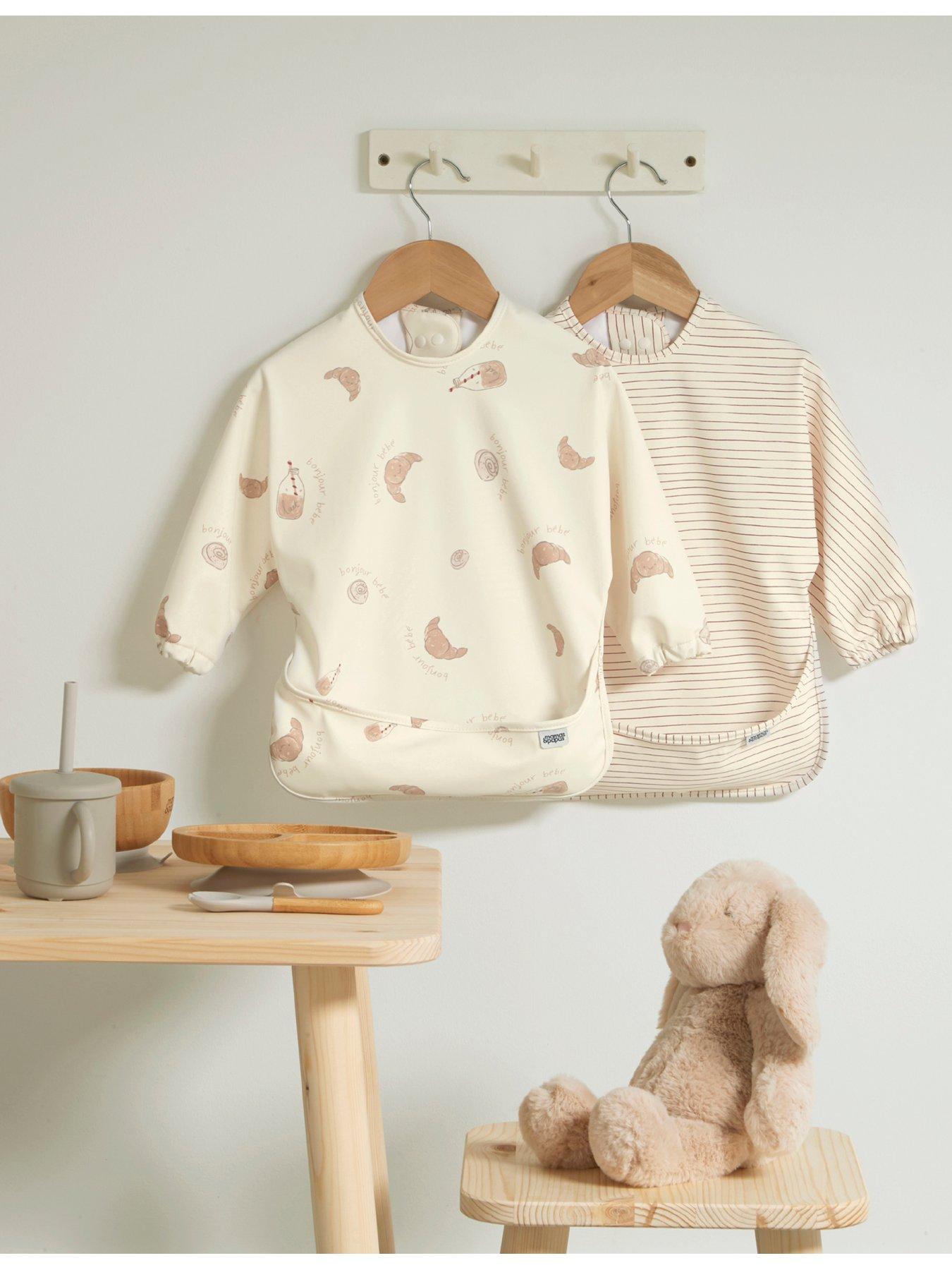 Mamas & Papas 2 Pack Long Sleeve Messy Bib - Bonjour Bebe