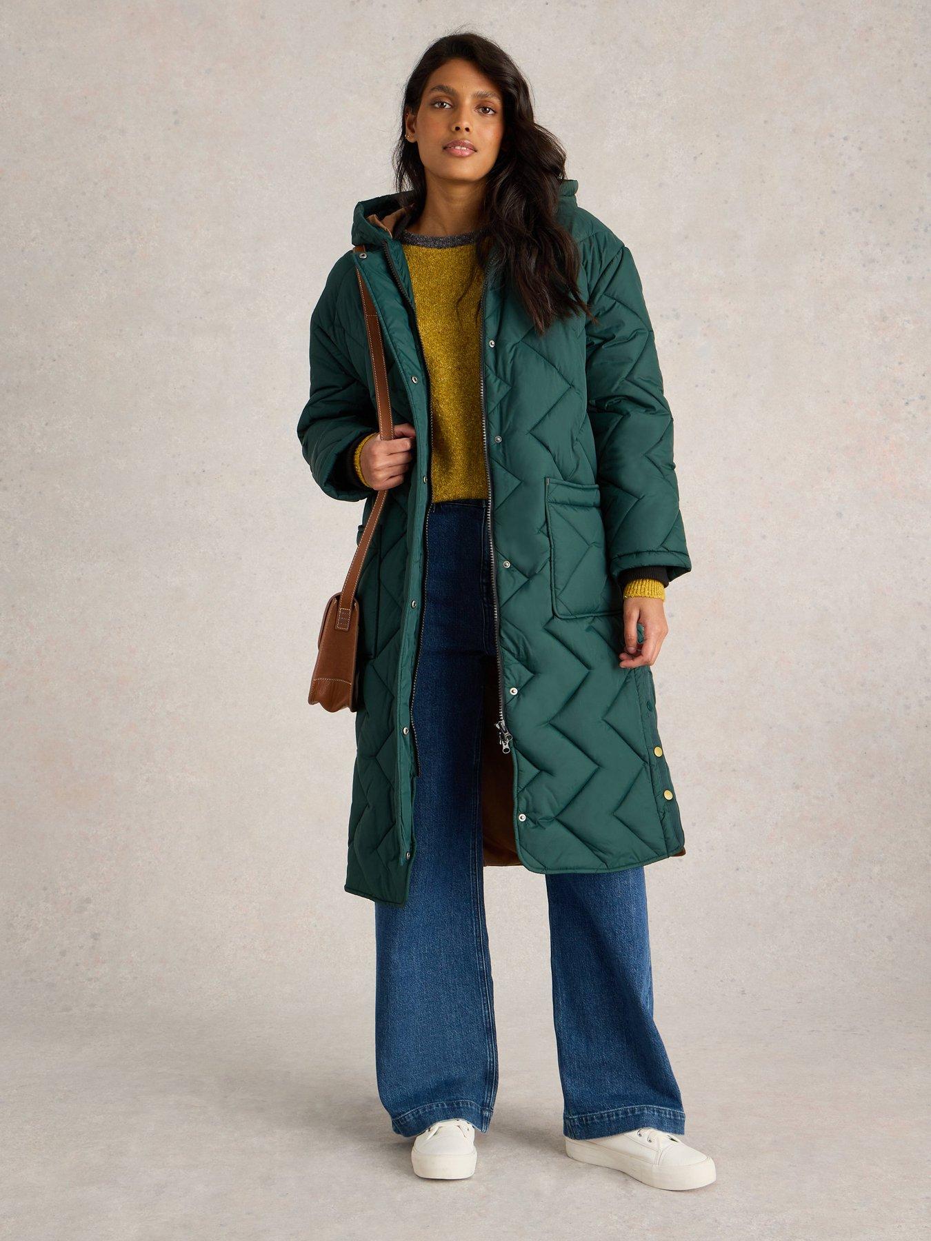 Monsoon Mya Military Coat Green littlewoods