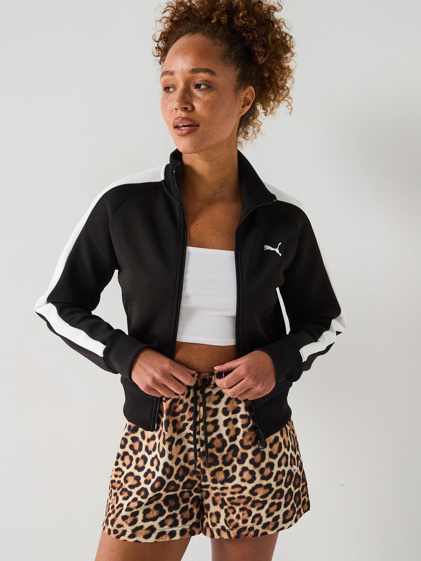  image of puma-womens-wardrive-essentials-leo-luxe-a-line-all-over-print-shorts