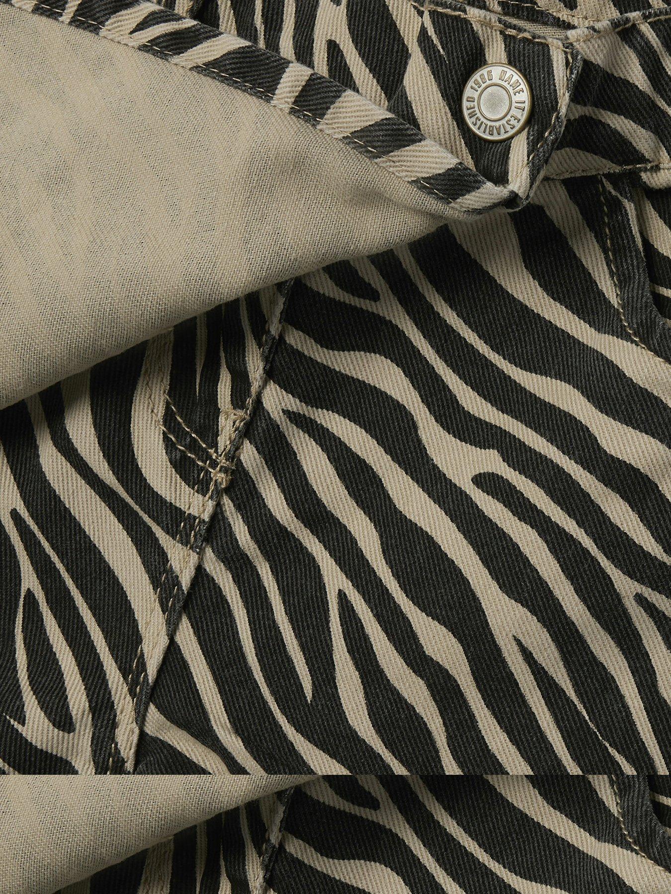  image of name-it-girls-zebra-print-skort-black