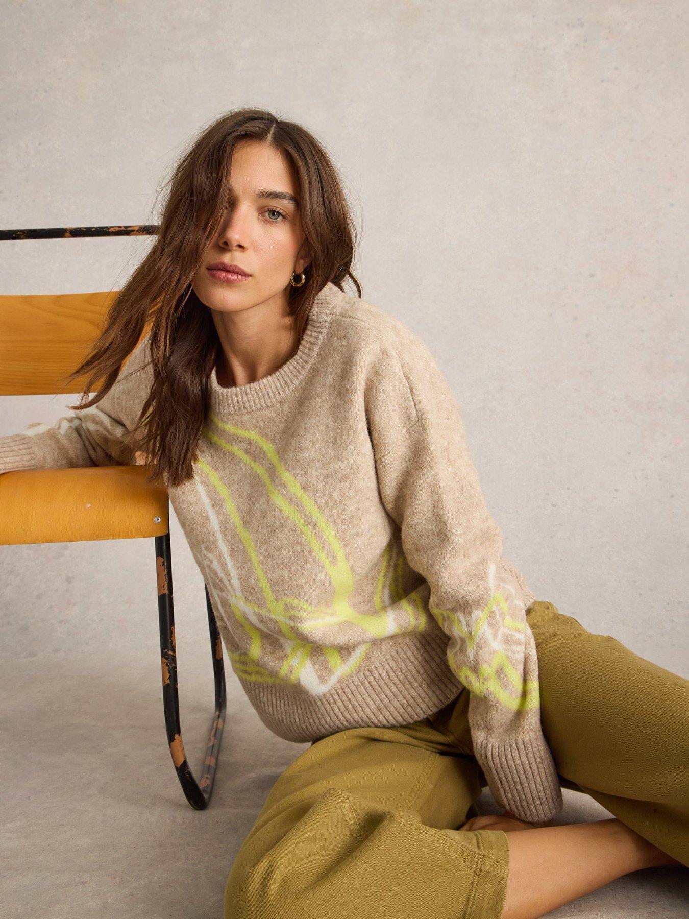  image of white-stuff-swirl-jumper-beige