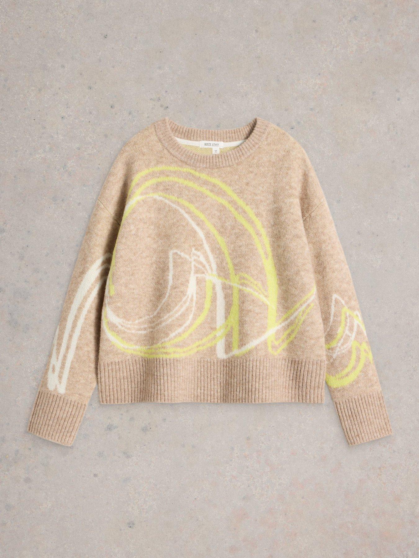  image of white-stuff-swirl-jumper-beige