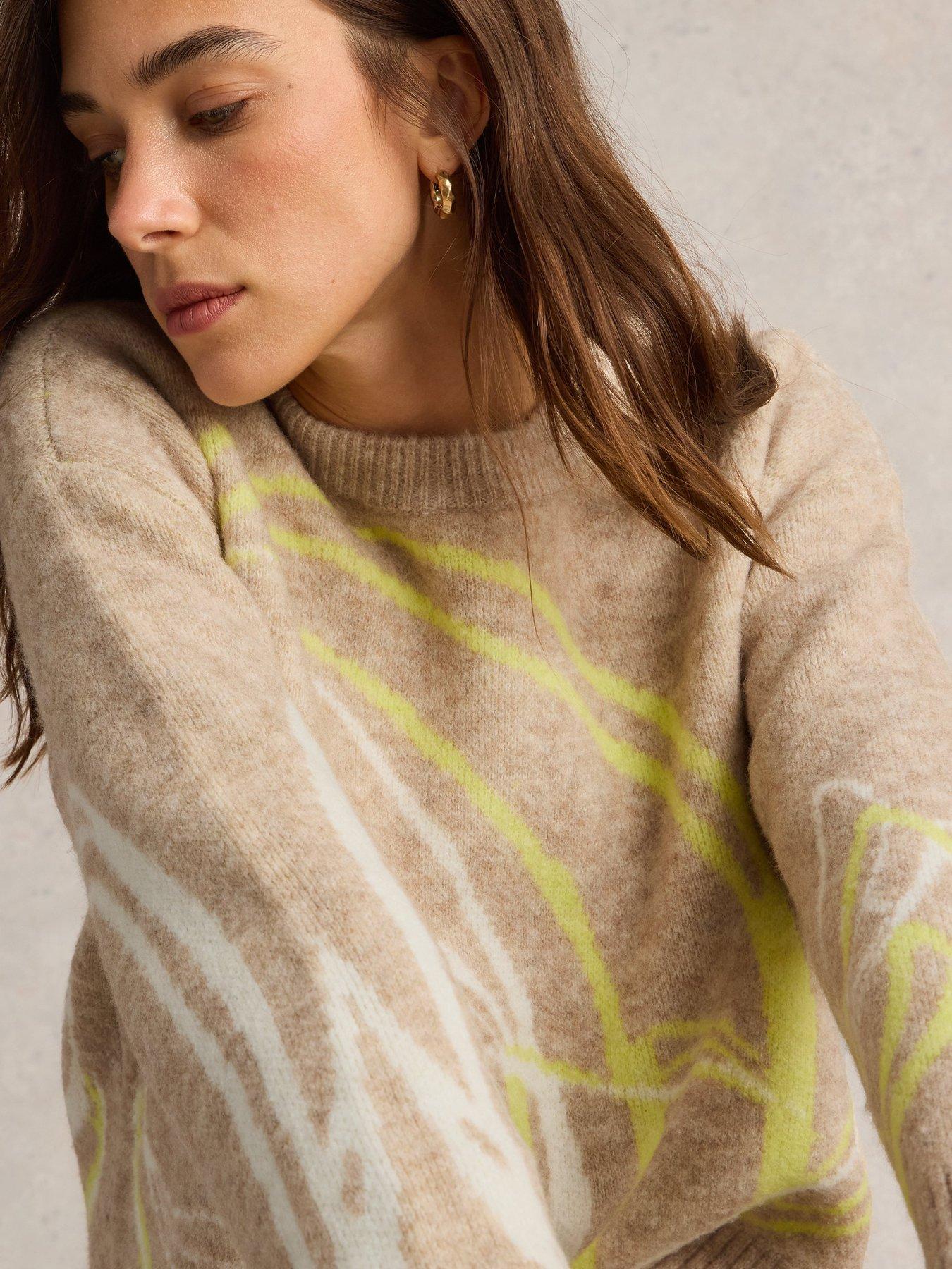  image of white-stuff-swirl-jumper-beige
