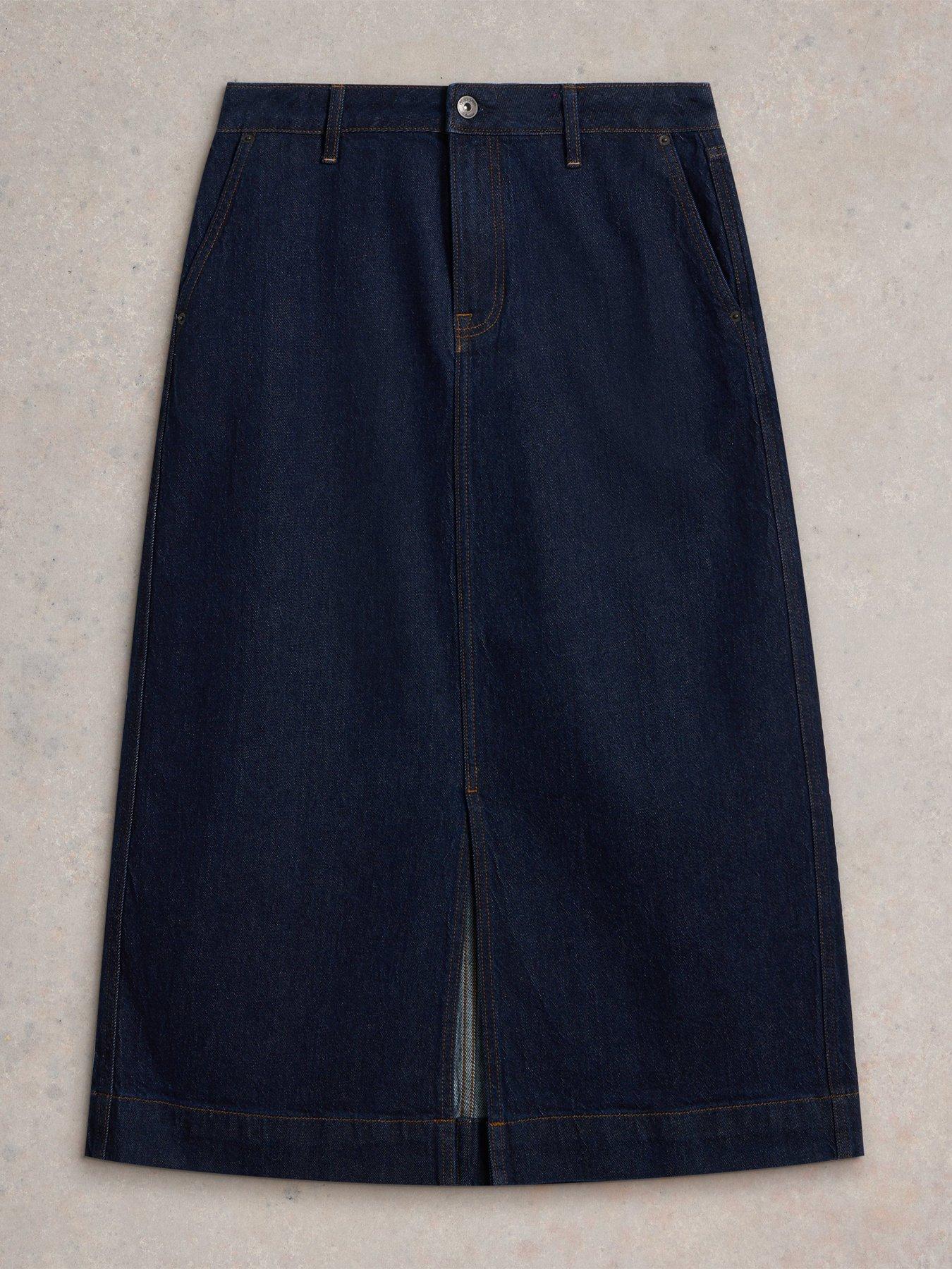  image of white-stuff-allie-denim-midi-skirt-blue