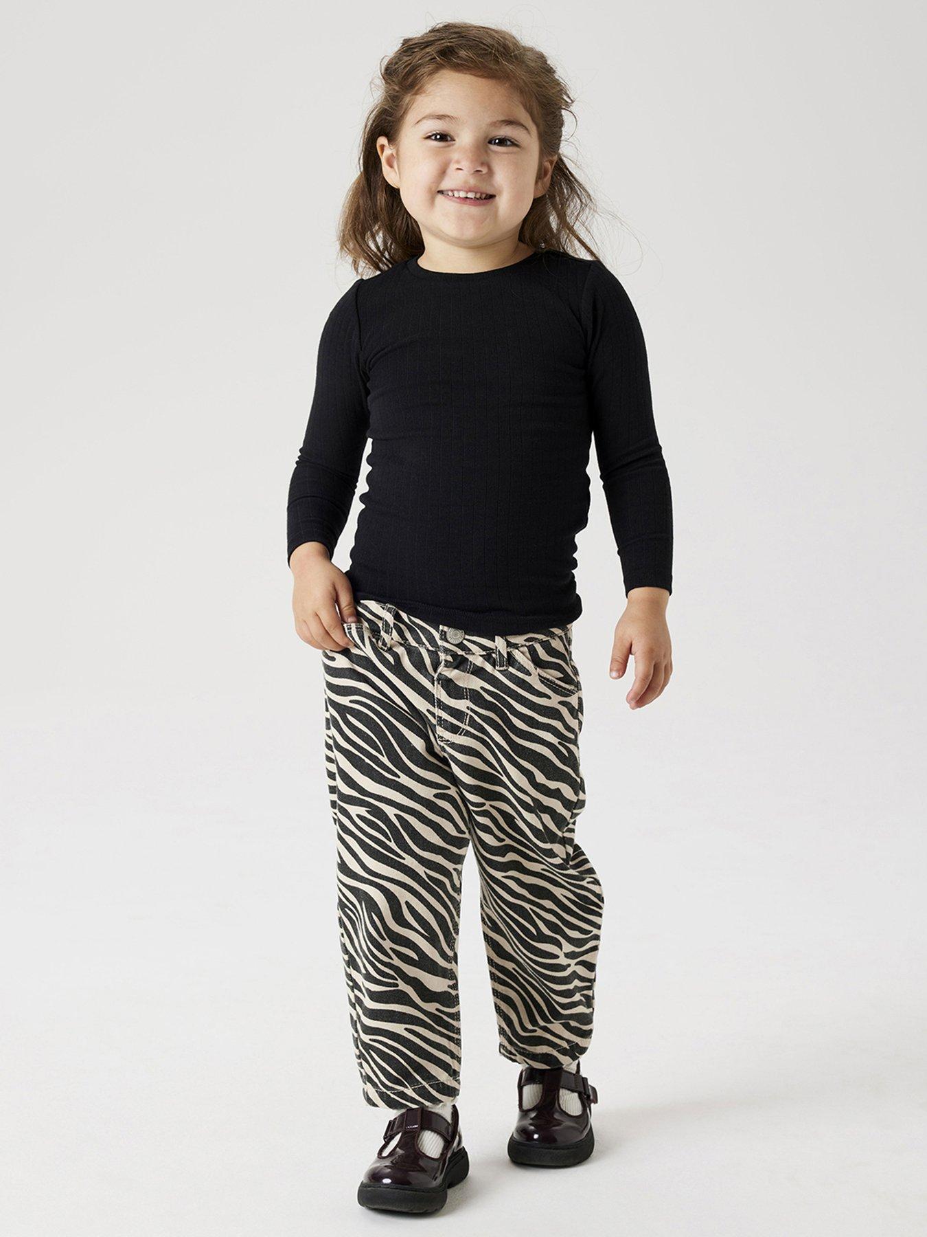 name-it-mini-girls-zebra-print-mom-pants-black
