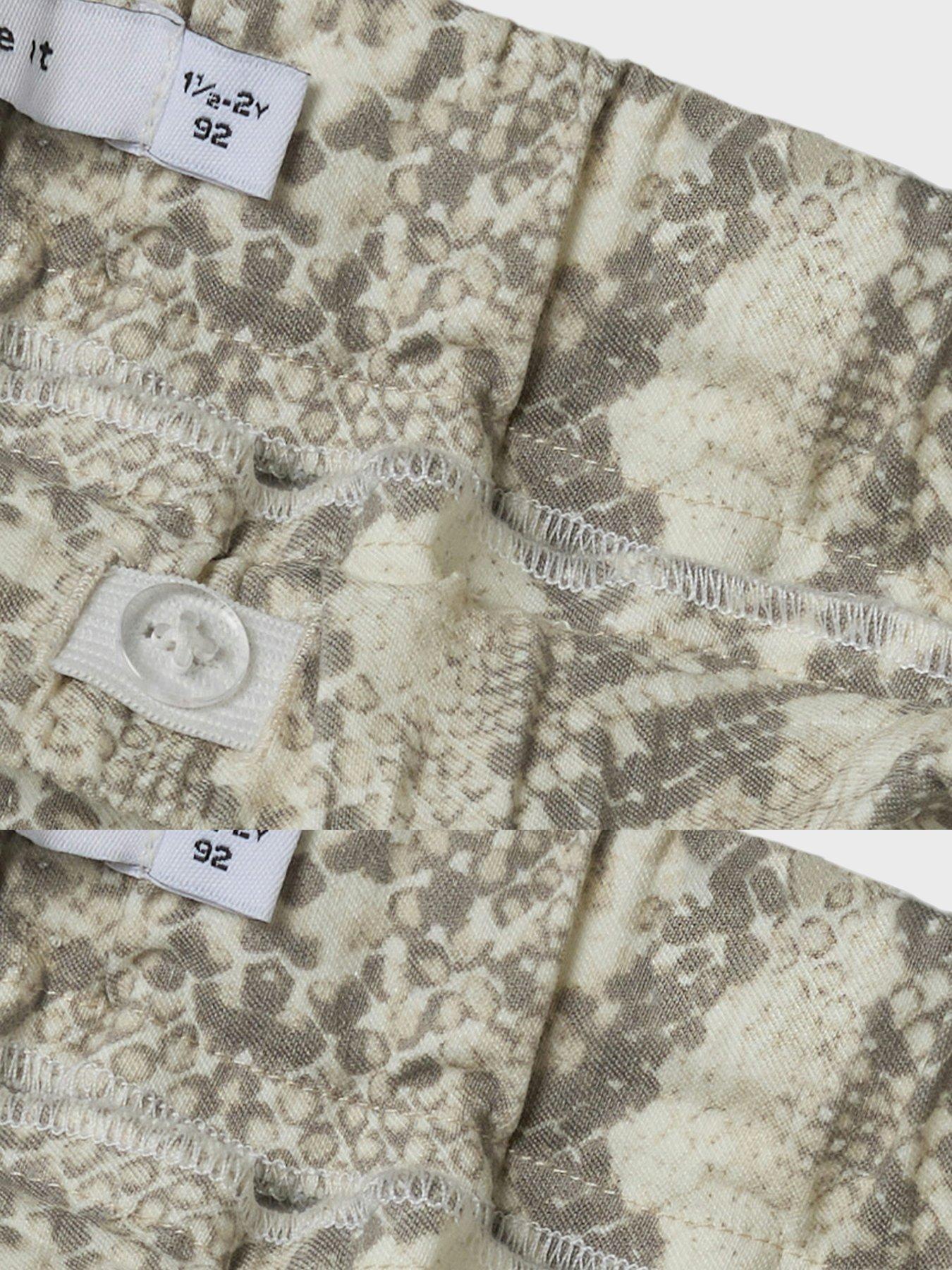  image of name-it-girls-snake-print-wide-leg-trousers-buttercream