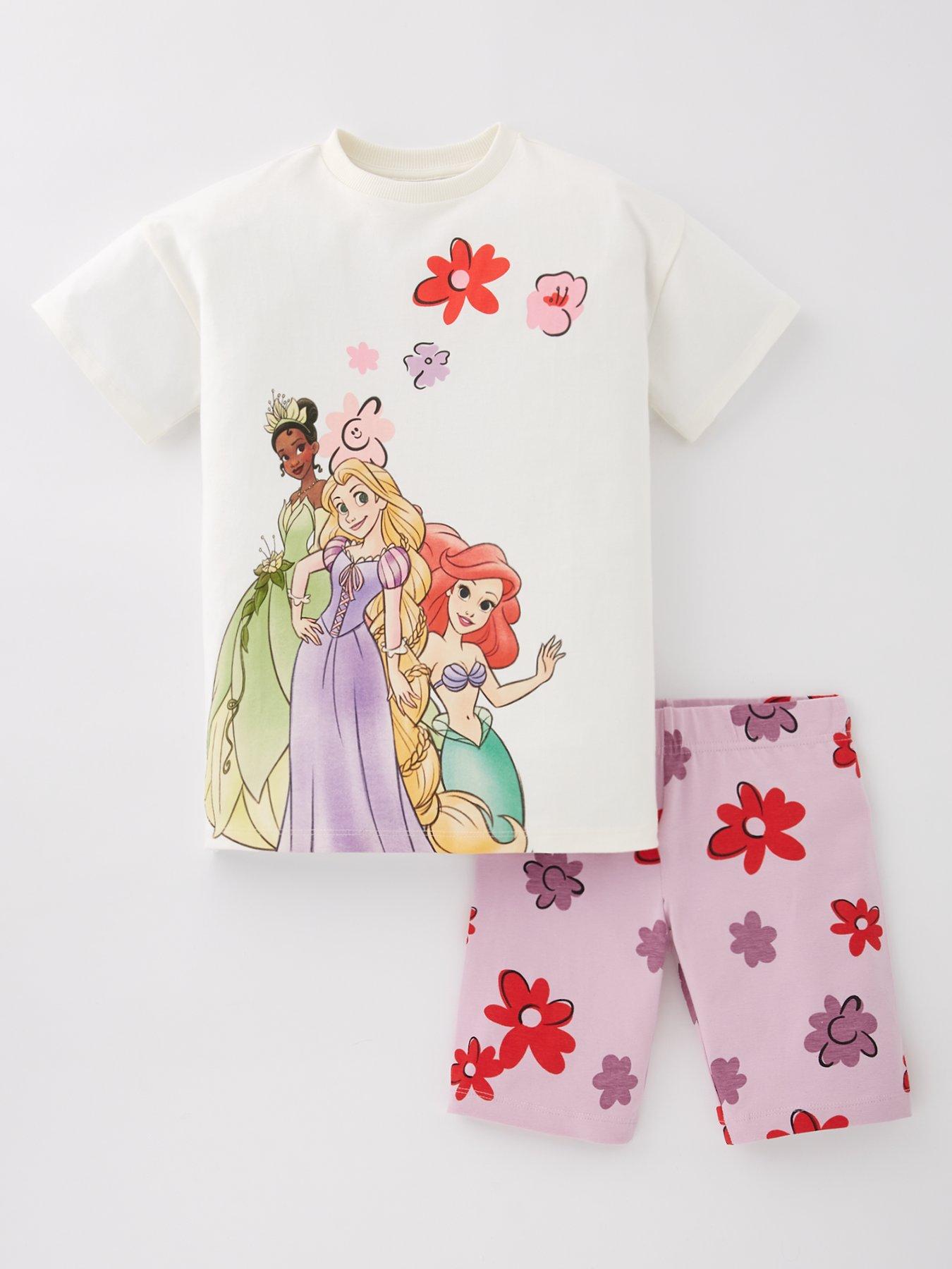 disney-princess-short-sleeve-top-and-cycling-short-set-multi