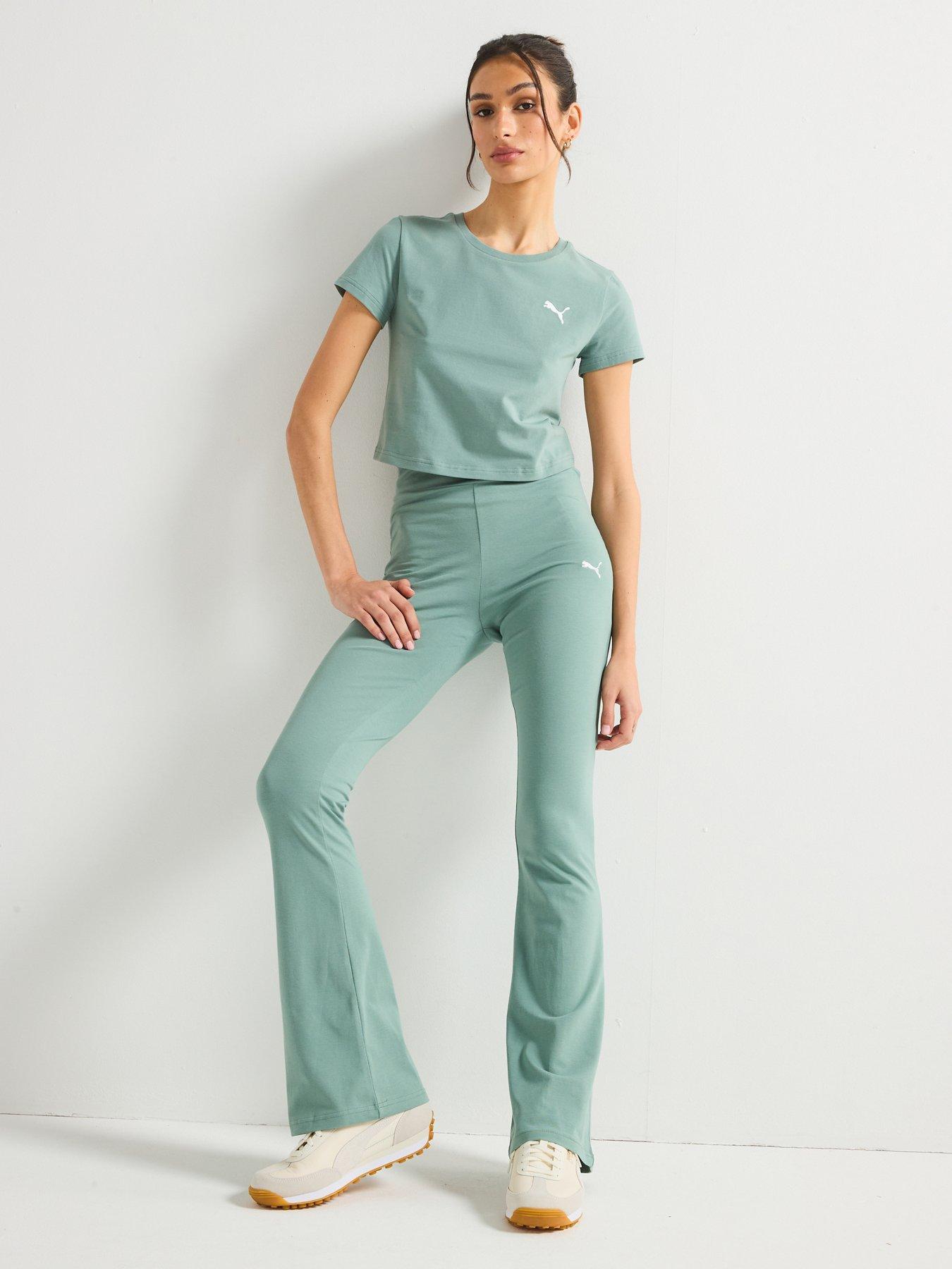  image of puma-womens-wardrobe-essentials-tee-green