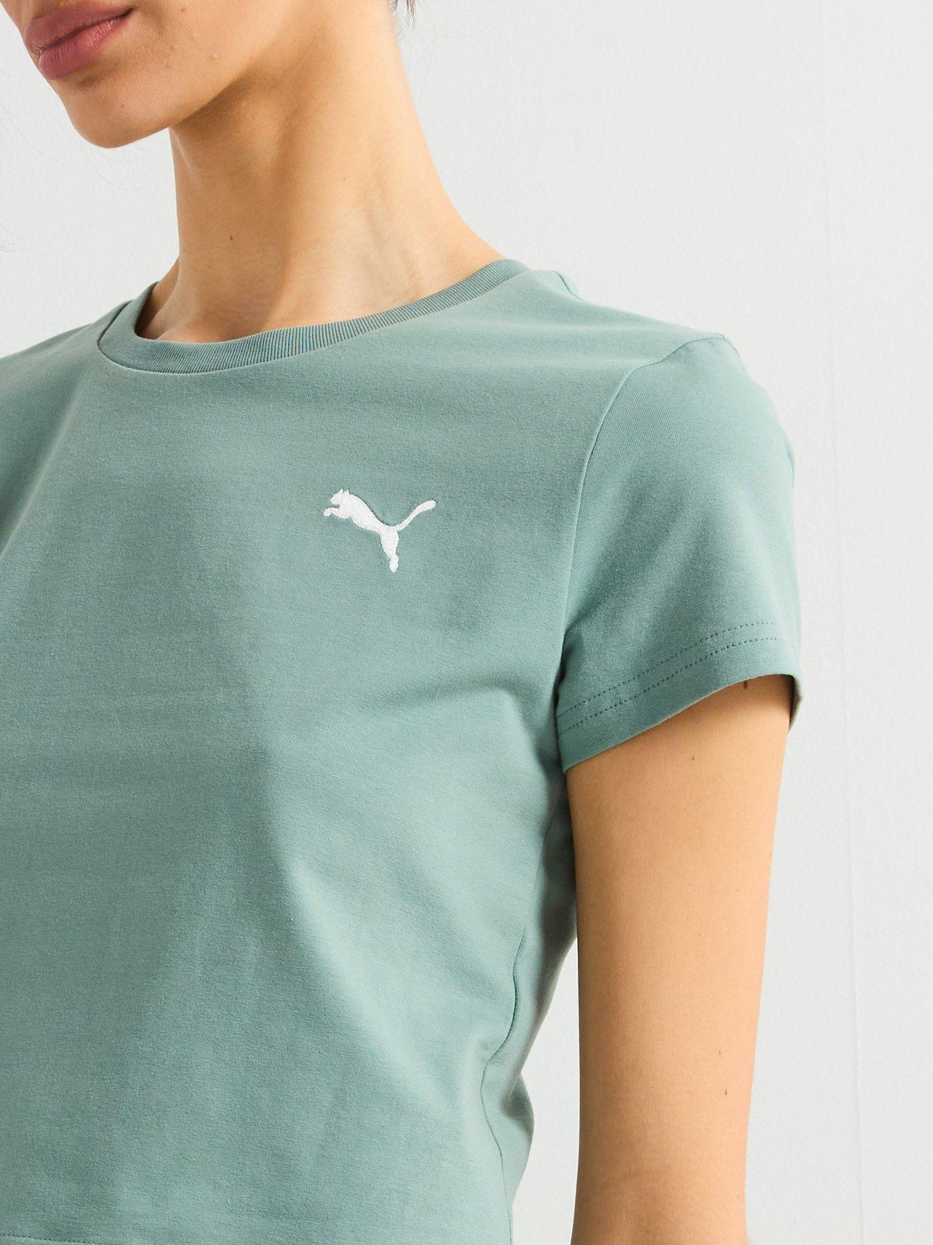  image of puma-womens-wardrobe-essentials-tee-green