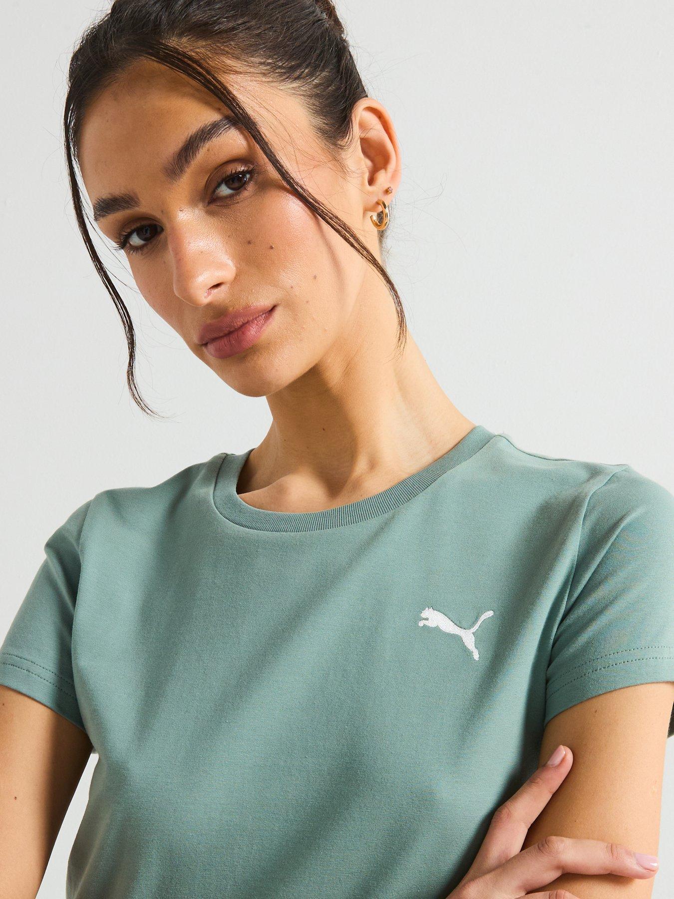  image of puma-womens-wardrobe-essentials-tee-green