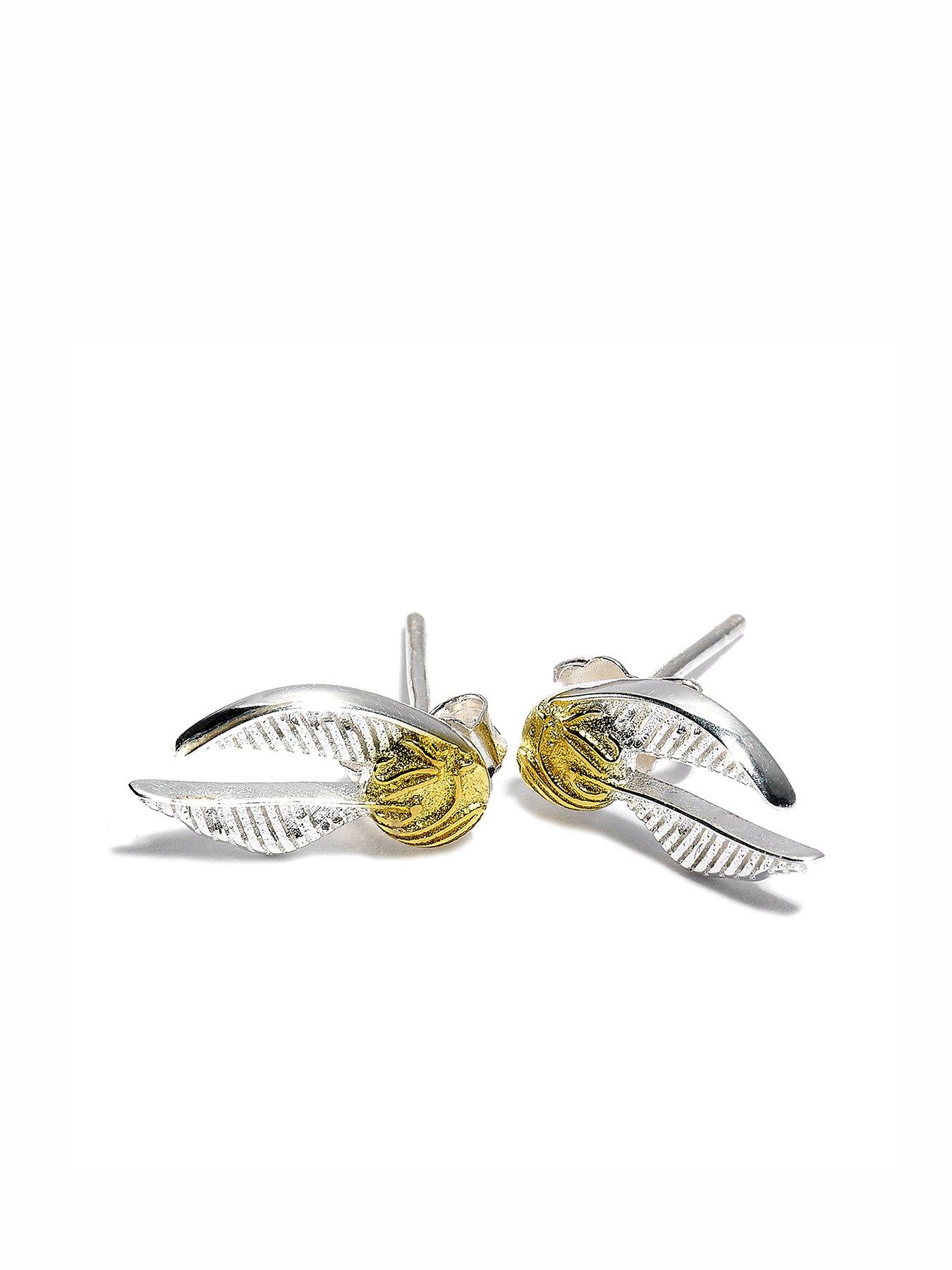  image of harry-potter-sterling-silver-golden-snitch-stud-earrings