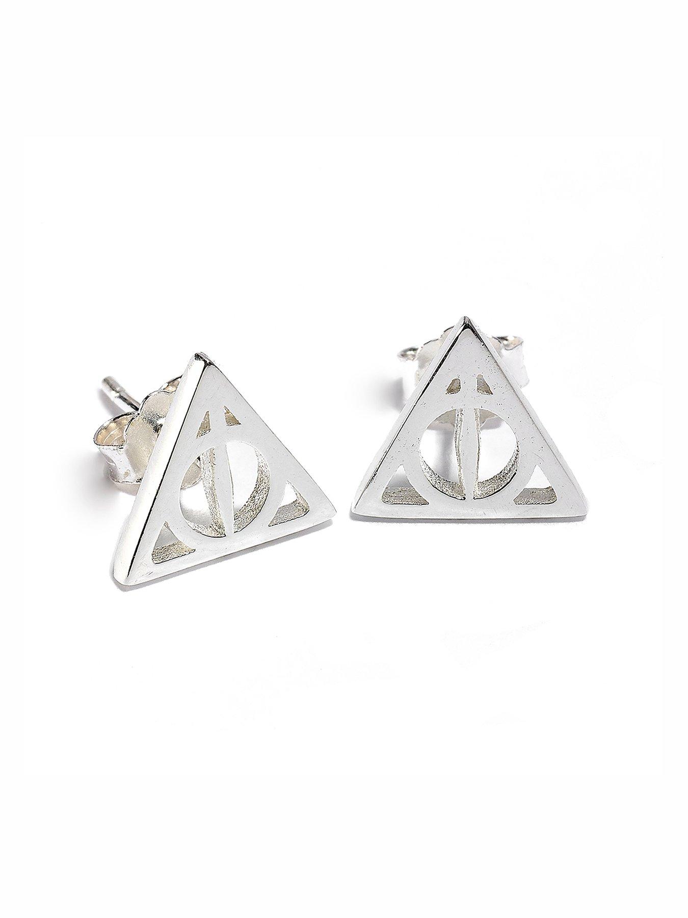 Image 1 of 2 of Harry Potter Sterling Silver Deathly Hallows Stud Earrings