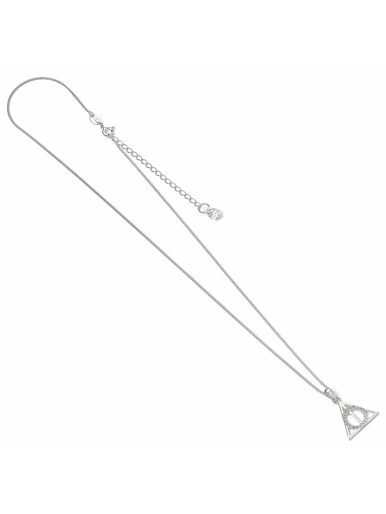  image of harry-potter-sterling-silver-deathly-hallows-necklace-with-crystals