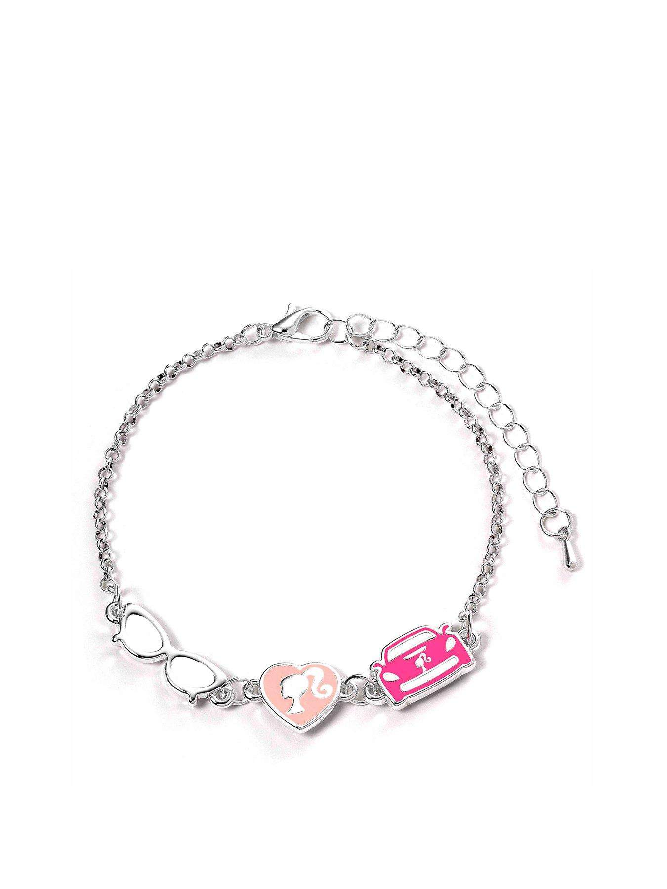 undefined Charm Bracelet with three enamelled classic charms - Silhouette, Glasses  &  Corvette