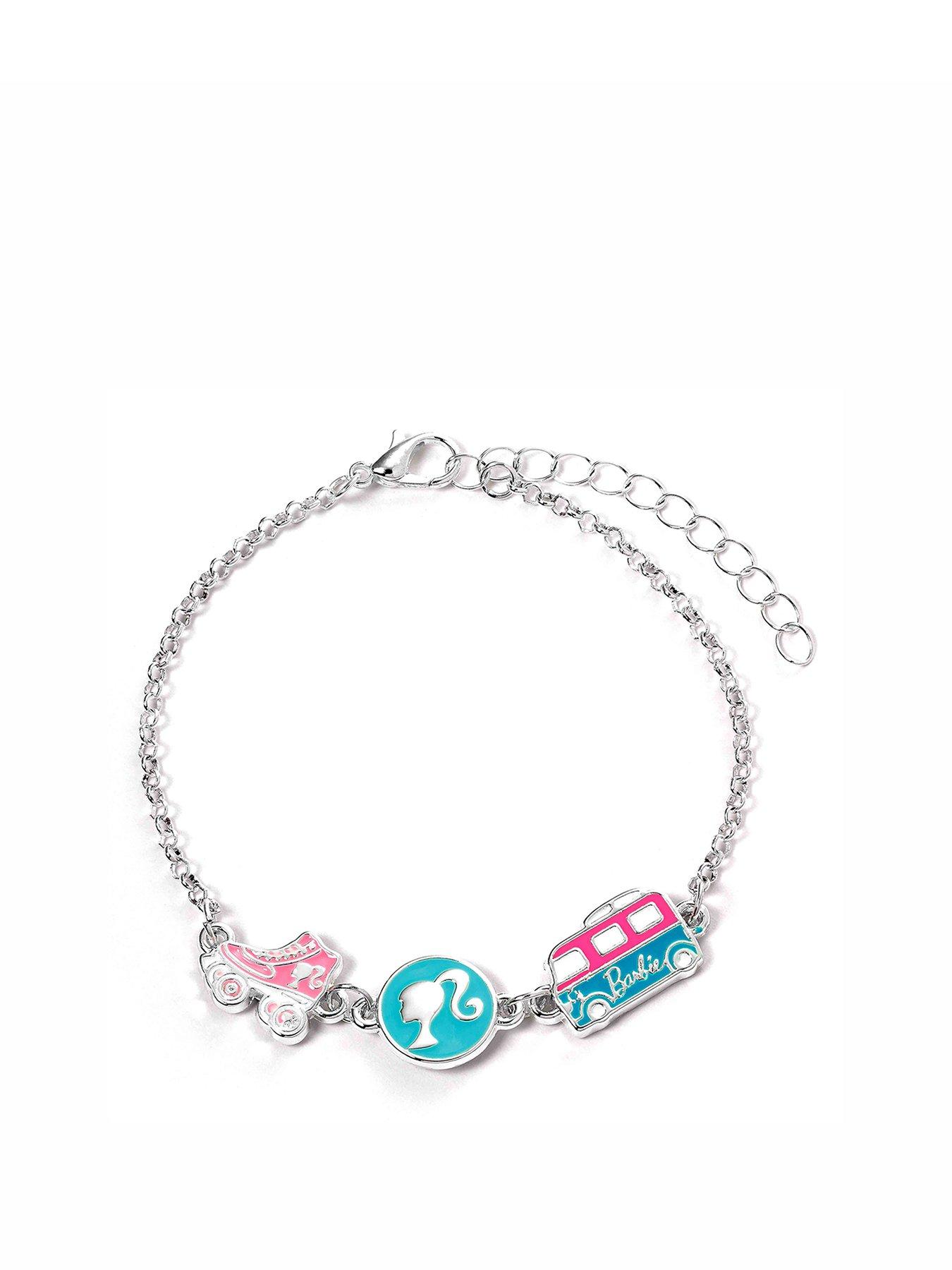 undefined Charm Bracelet with three enamelled fun Charms - Silhouette, Skate,  &  Camper van