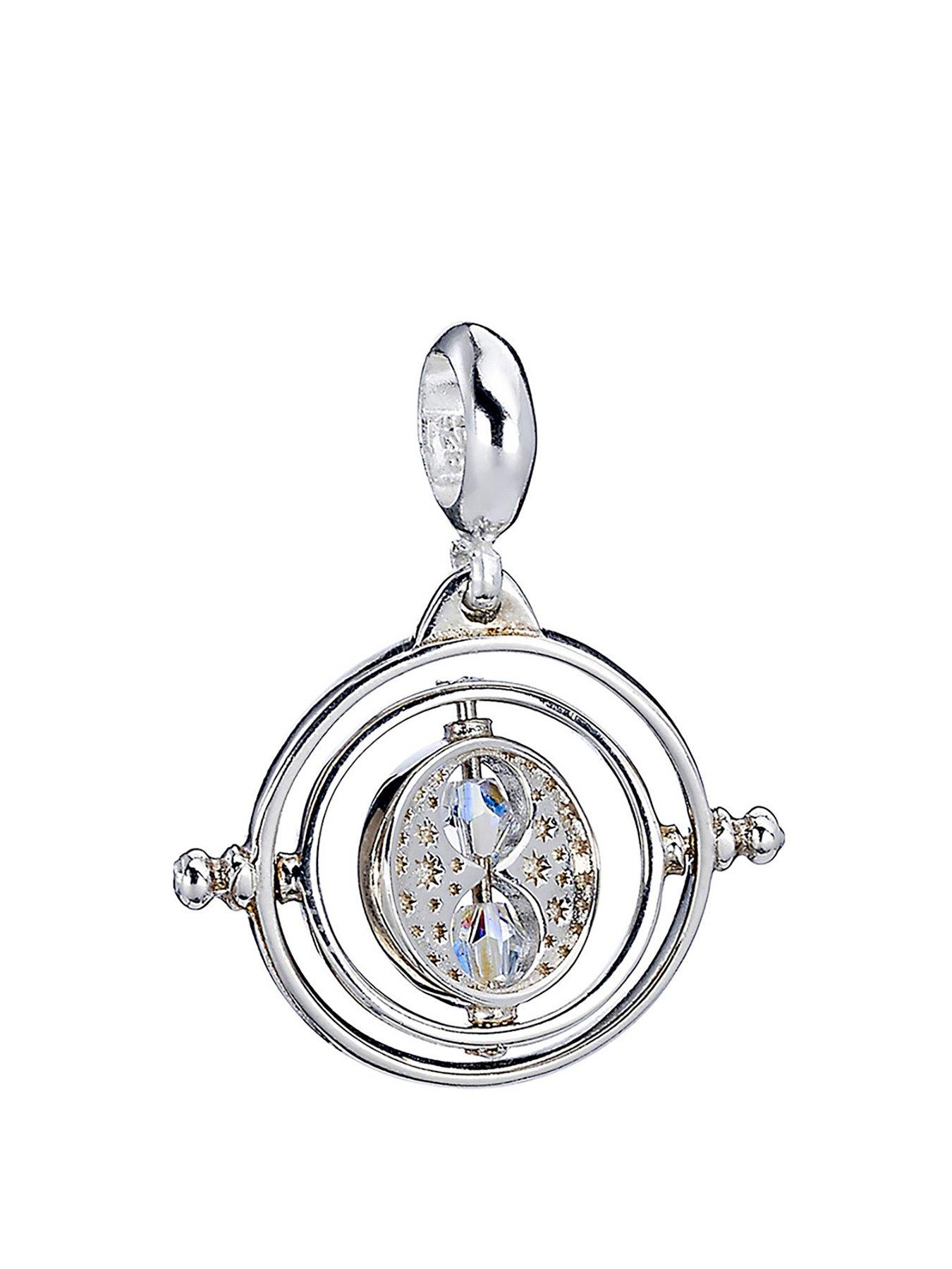 Image 1 of 3 of Harry Potter Sterling Silver Time Turner Slider Charm with Crystals