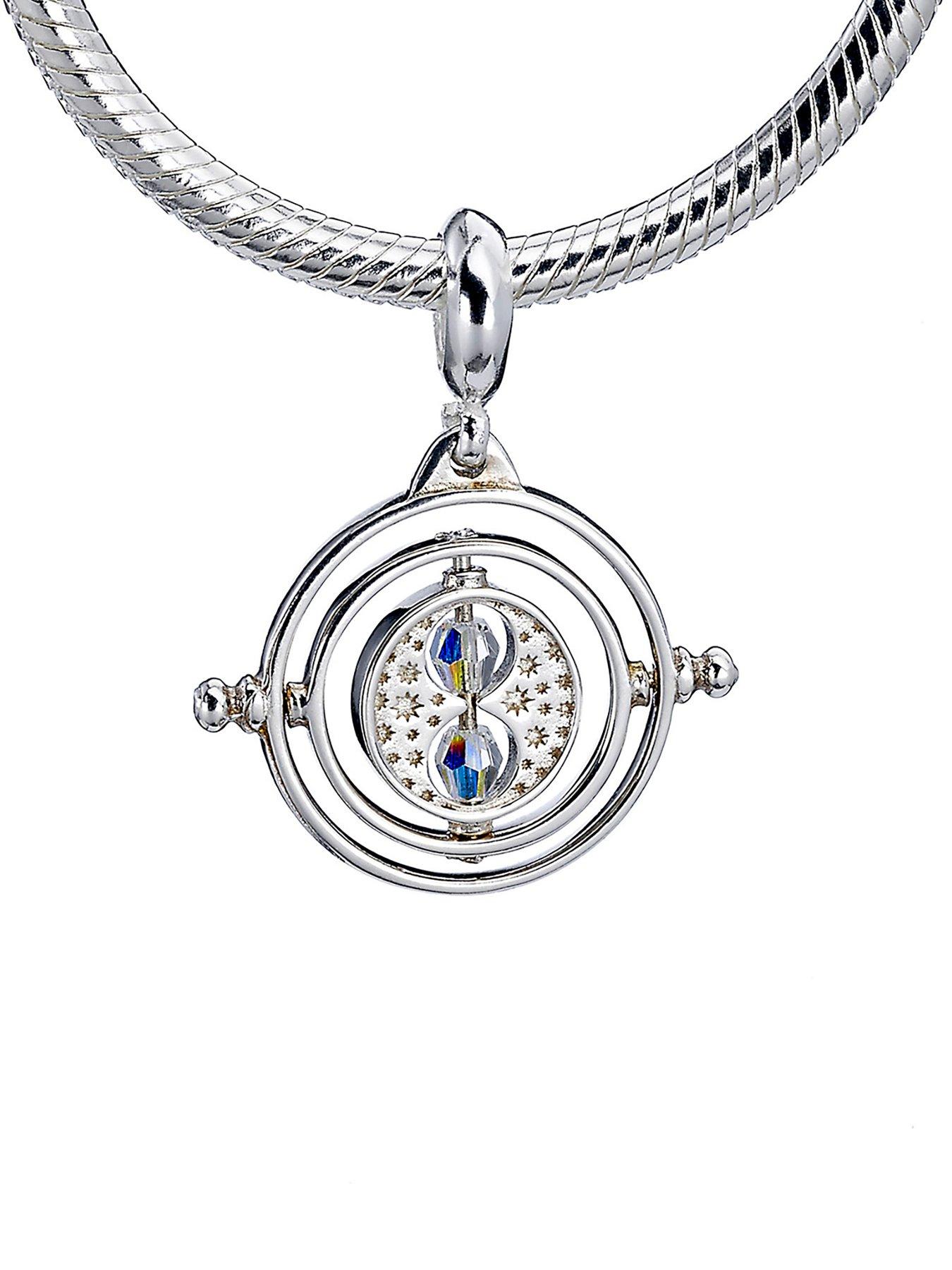 Image 2 of 3 of Harry Potter Sterling Silver Time Turner Slider Charm with Crystals