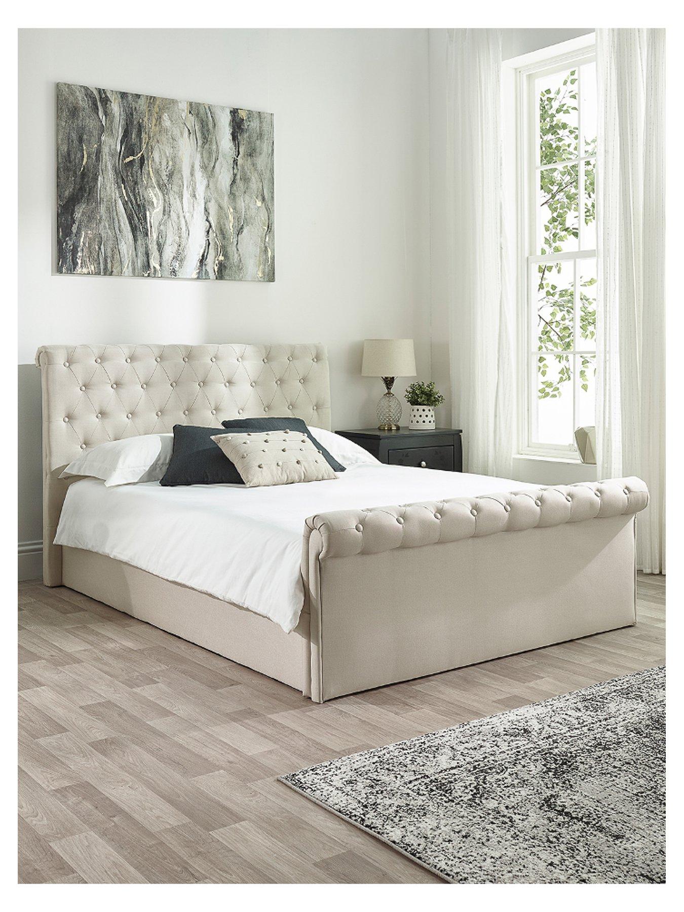 undefined Chesterfield Linen Ottoman Side Storage Bed