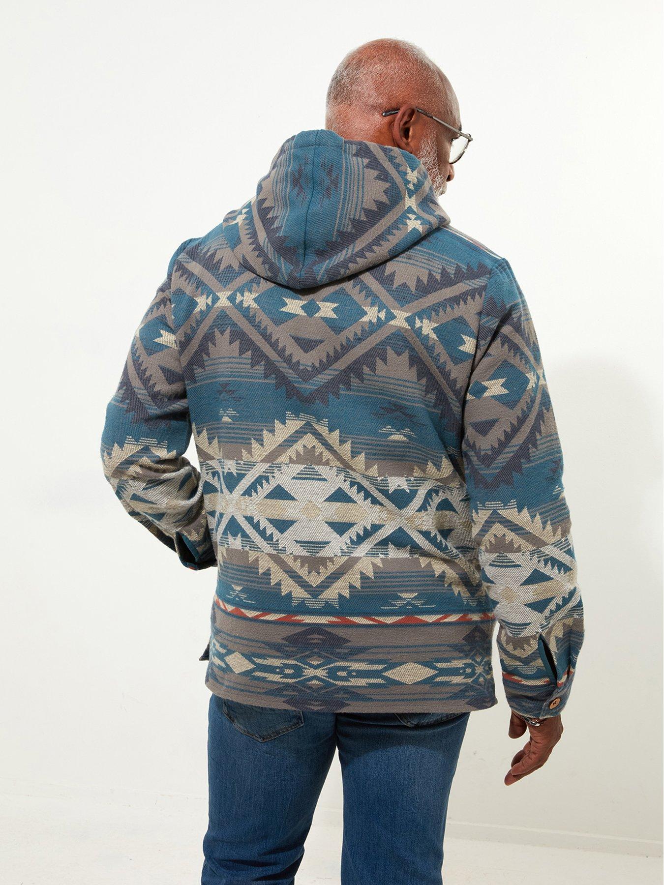 Image 2 of 5 of Joe Browns Unique Artisan Woven Hoodie - Blue