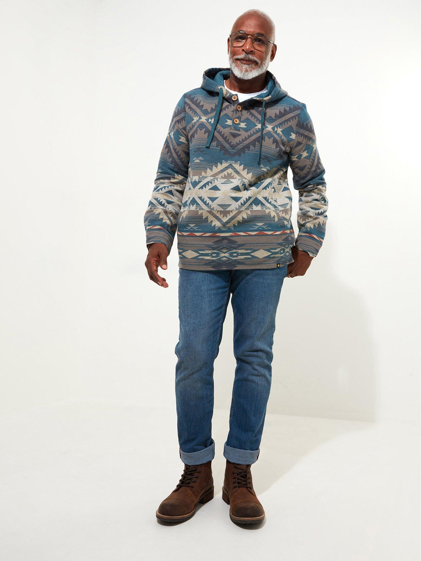 Image 3 of 5 of Joe Browns Unique Artisan Woven Hoodie - Blue