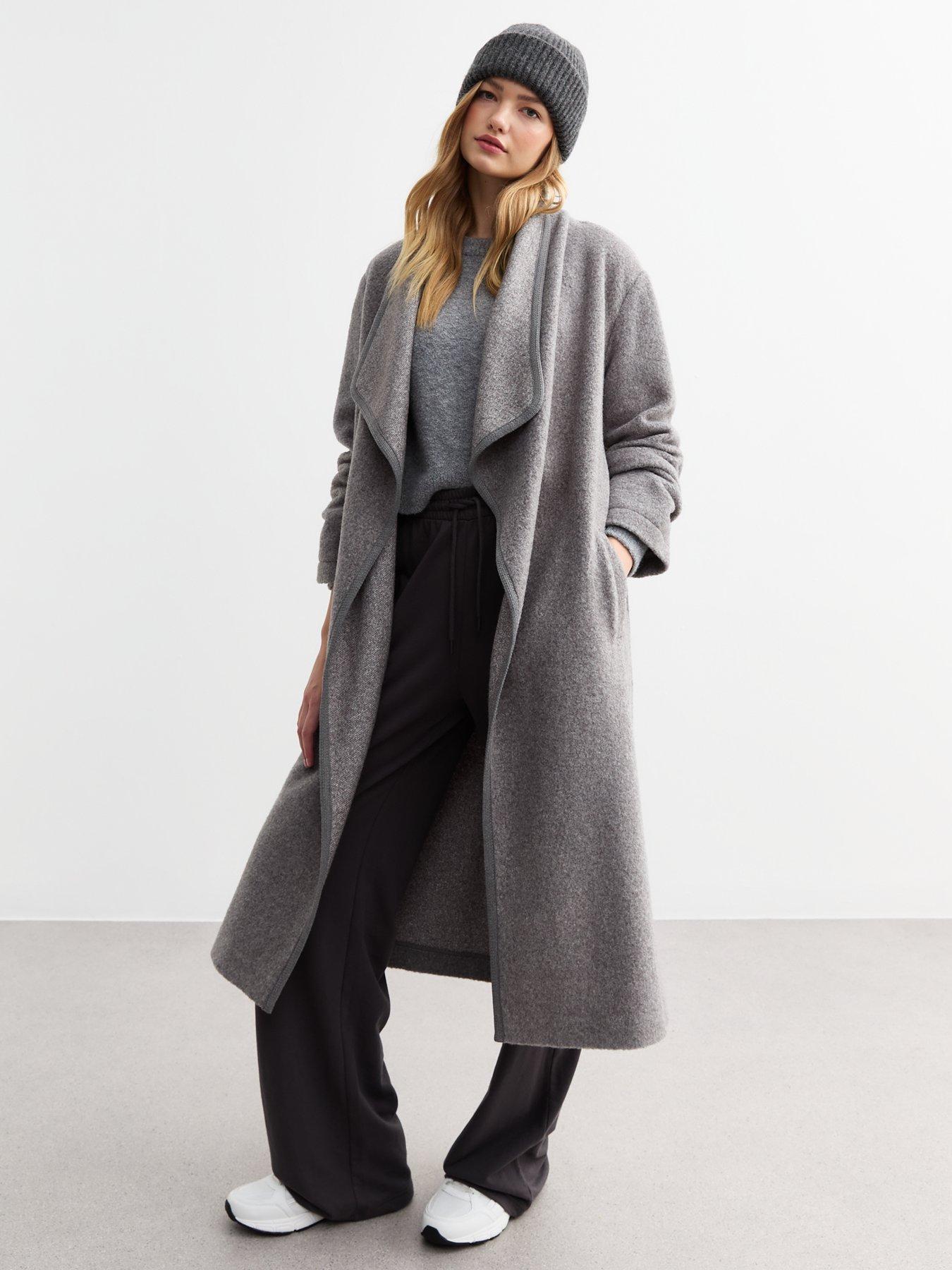 undefined Belted Blanket Coat - Grey