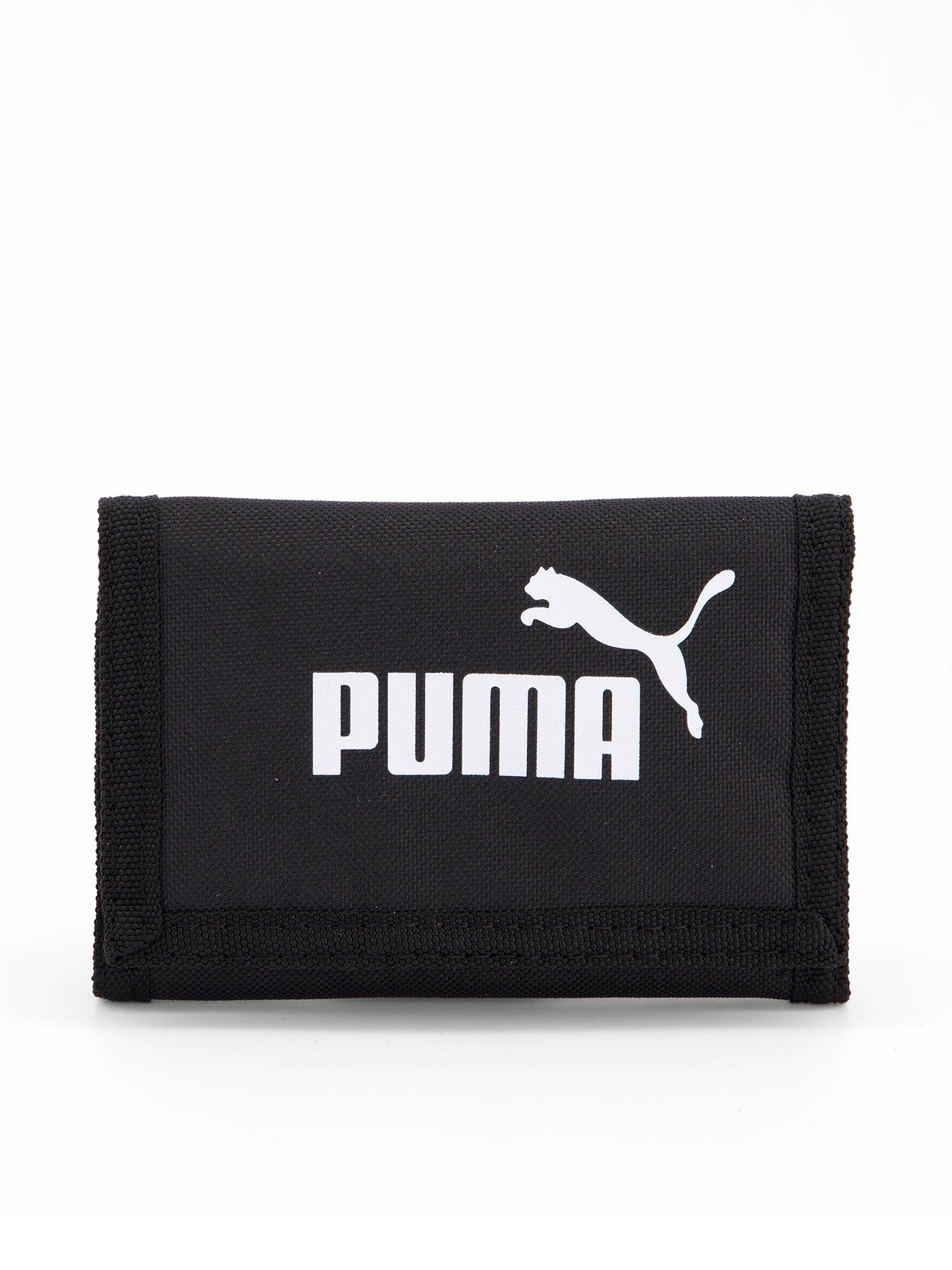 front image of puma-mens-phase-wallet-black